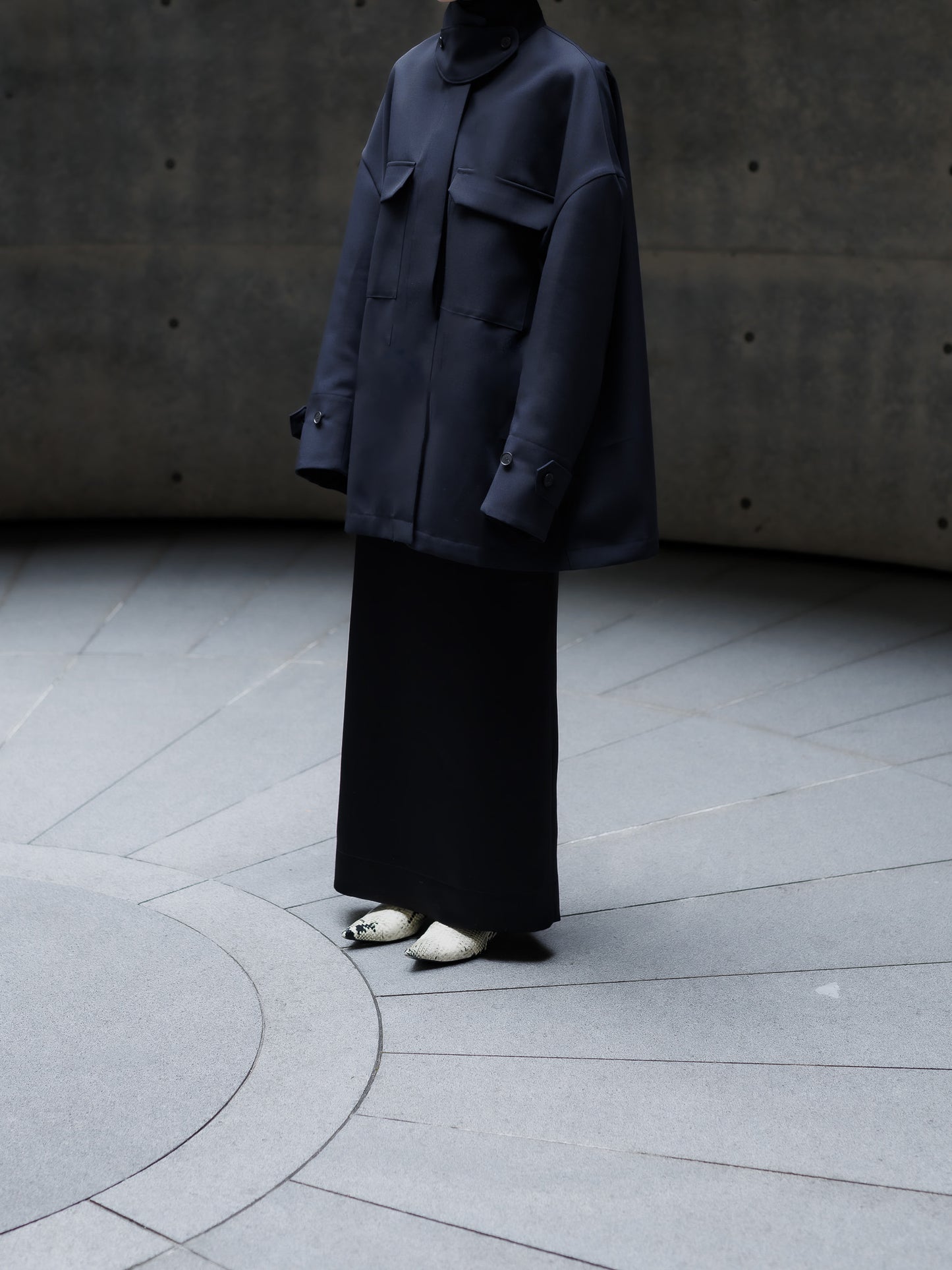 Light doeskin 2way jacket(-d.navy-)