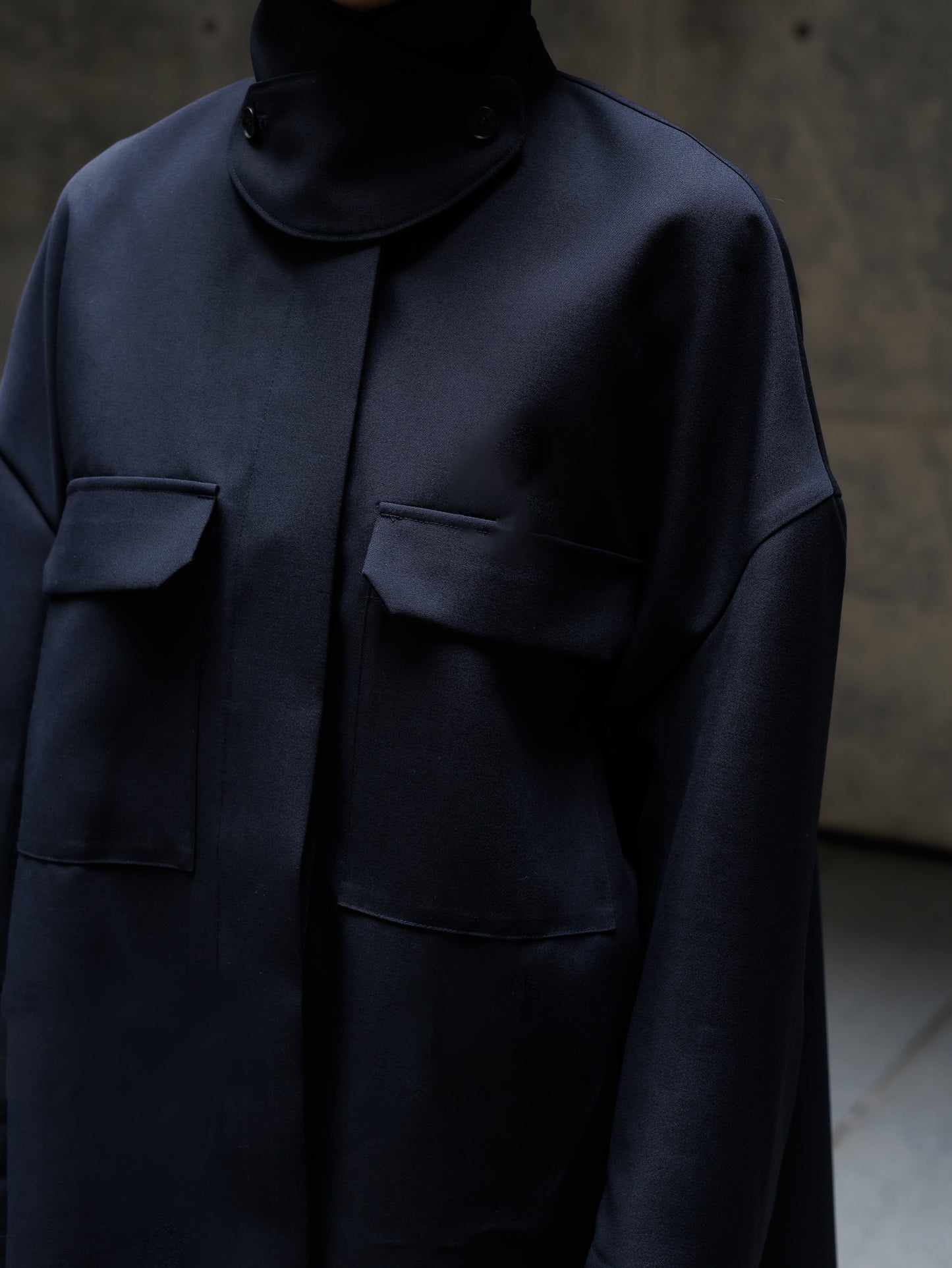 Light doeskin 2way jacket(-d.navy-)