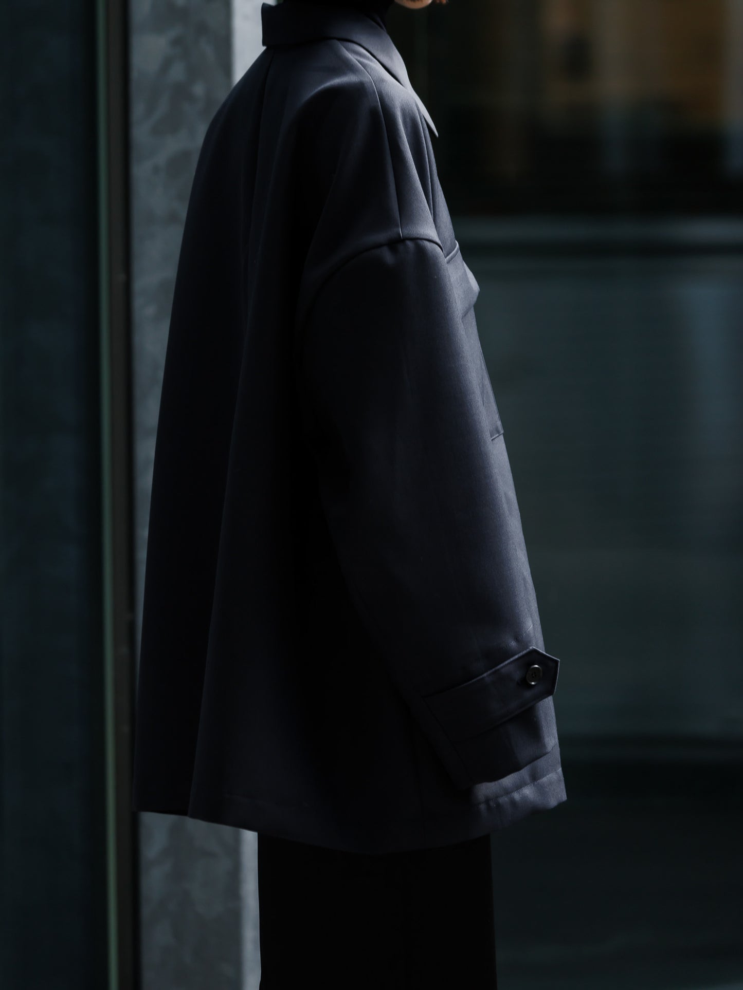 Light doeskin 2way jacket(-d.navy-)