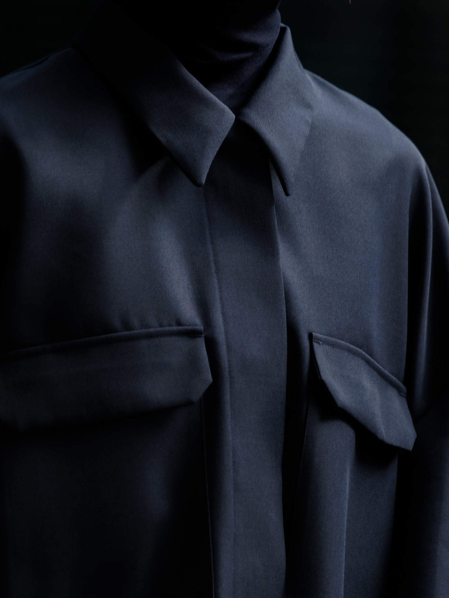Light doeskin 2way jacket(-d.navy-)