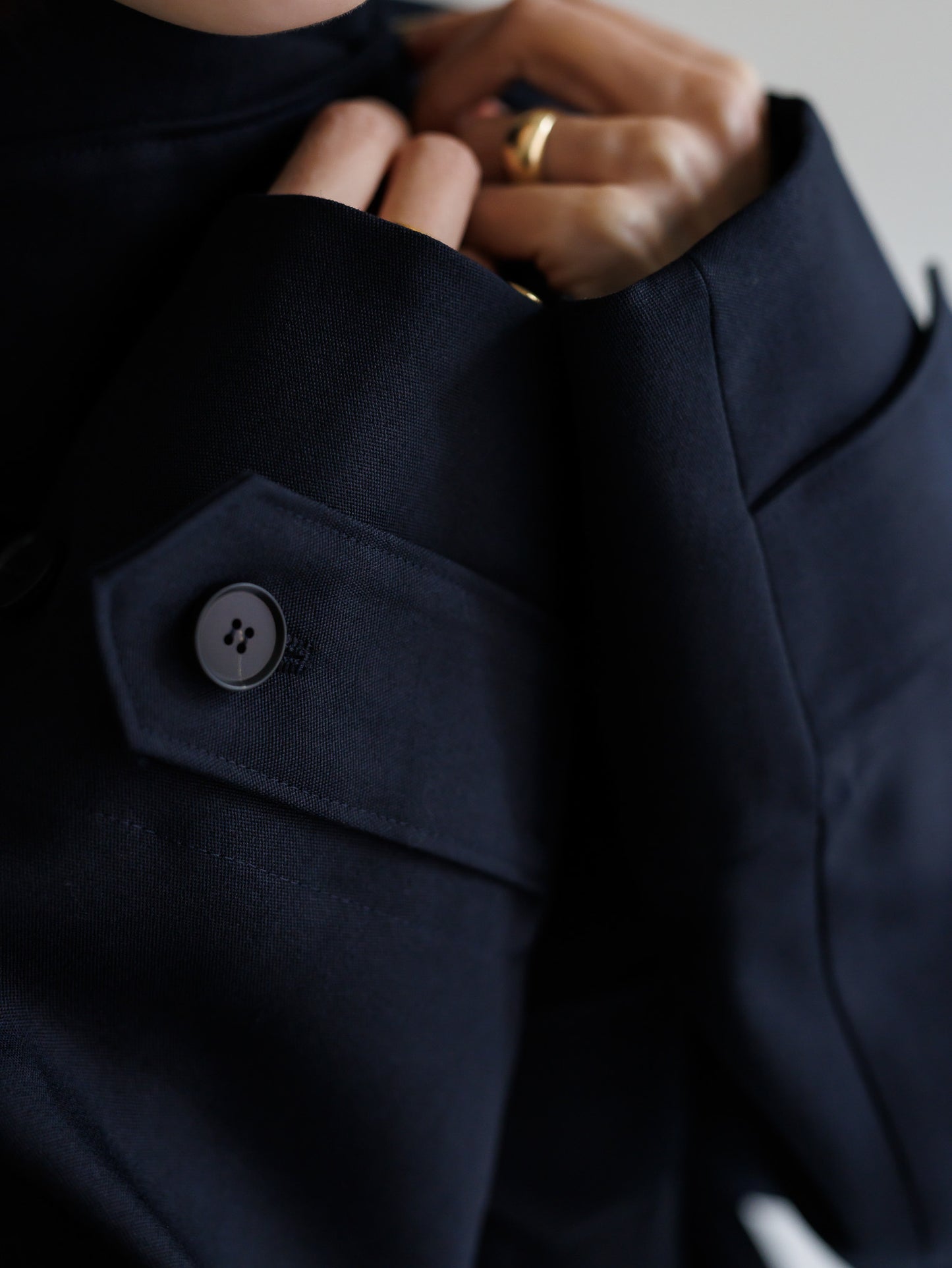 Light doeskin 2way jacket(-d.navy-)