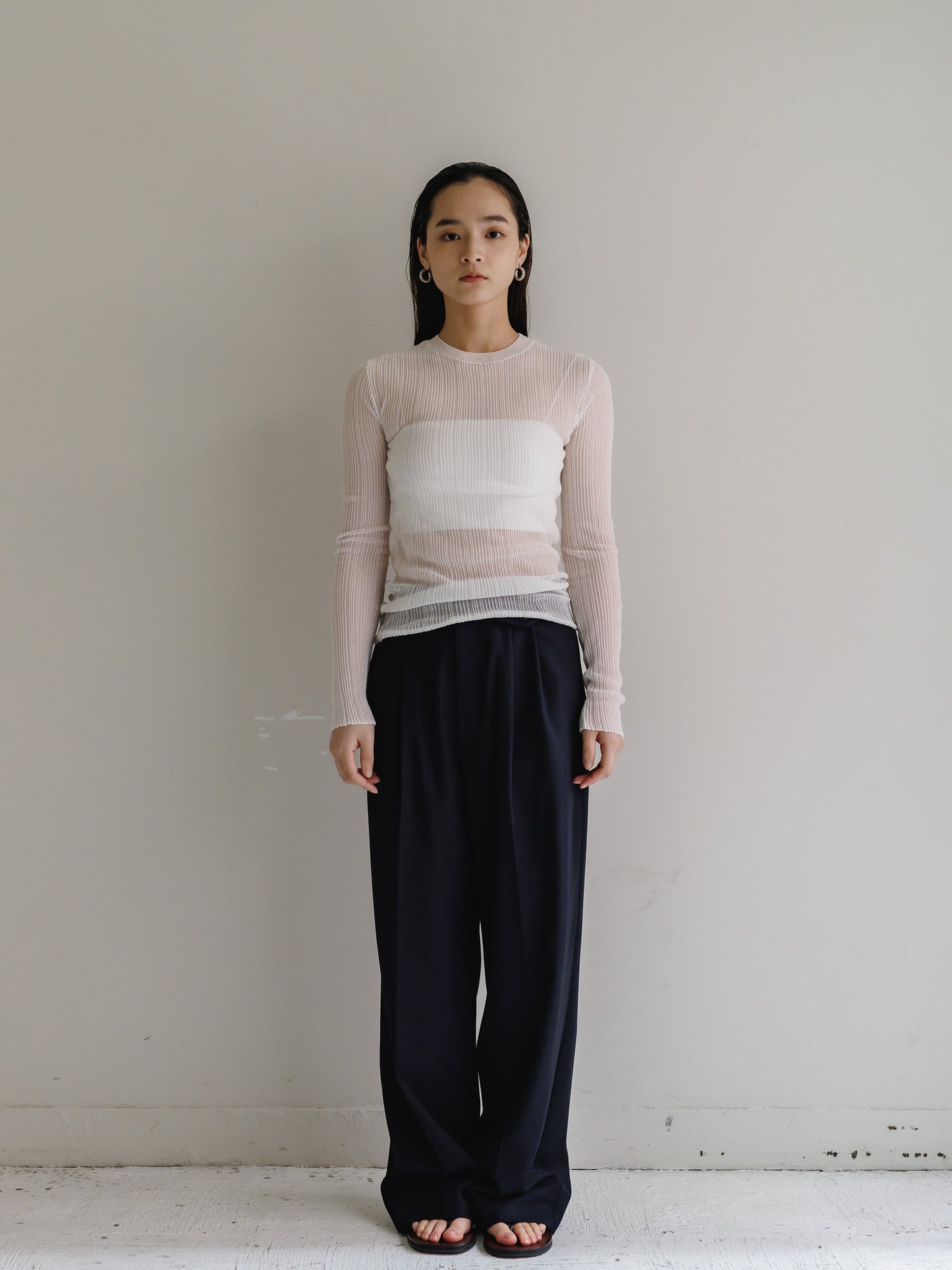 sheer long sleeve knit (3color)
