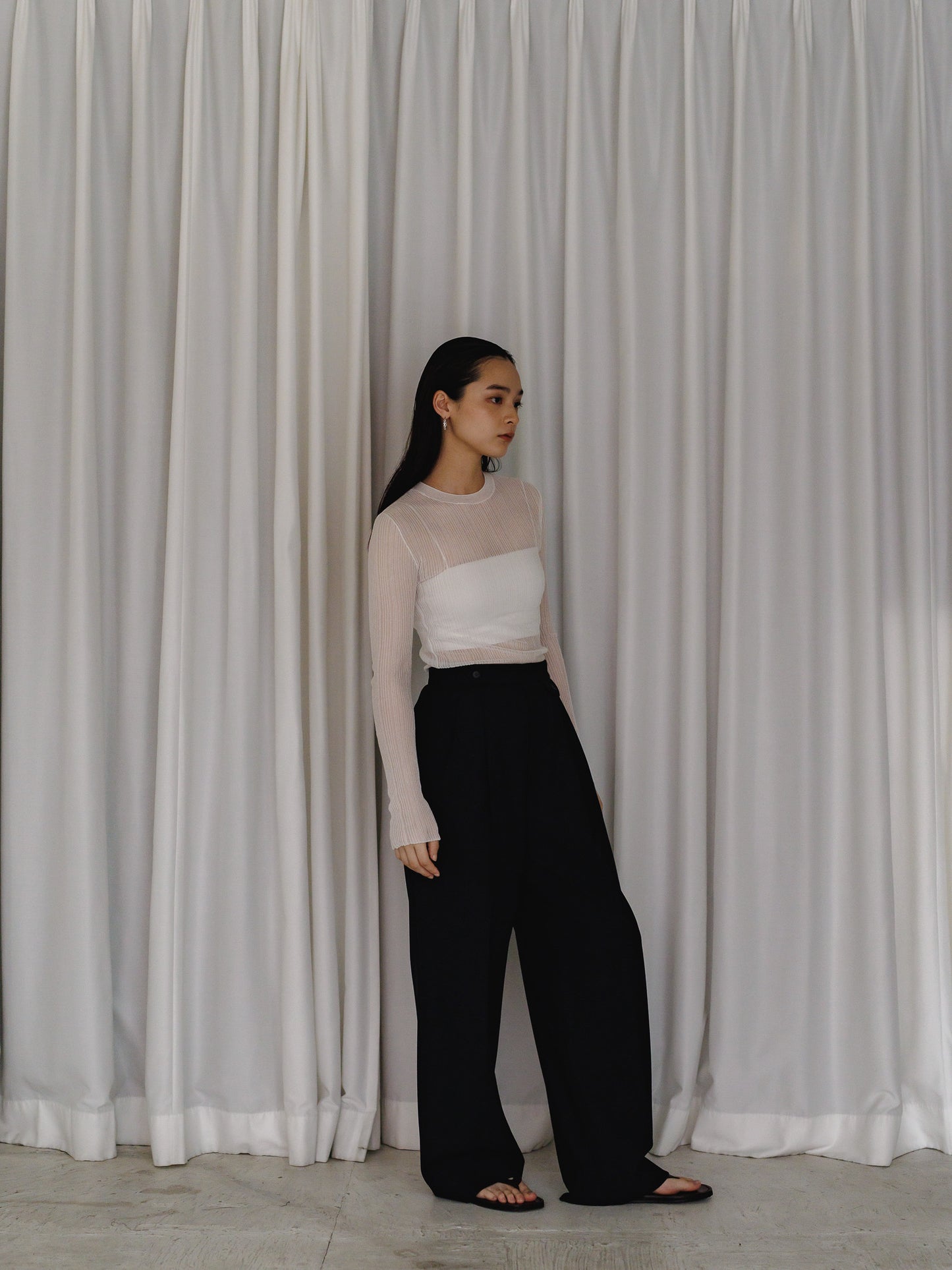 sheer long sleeve knit (3color)