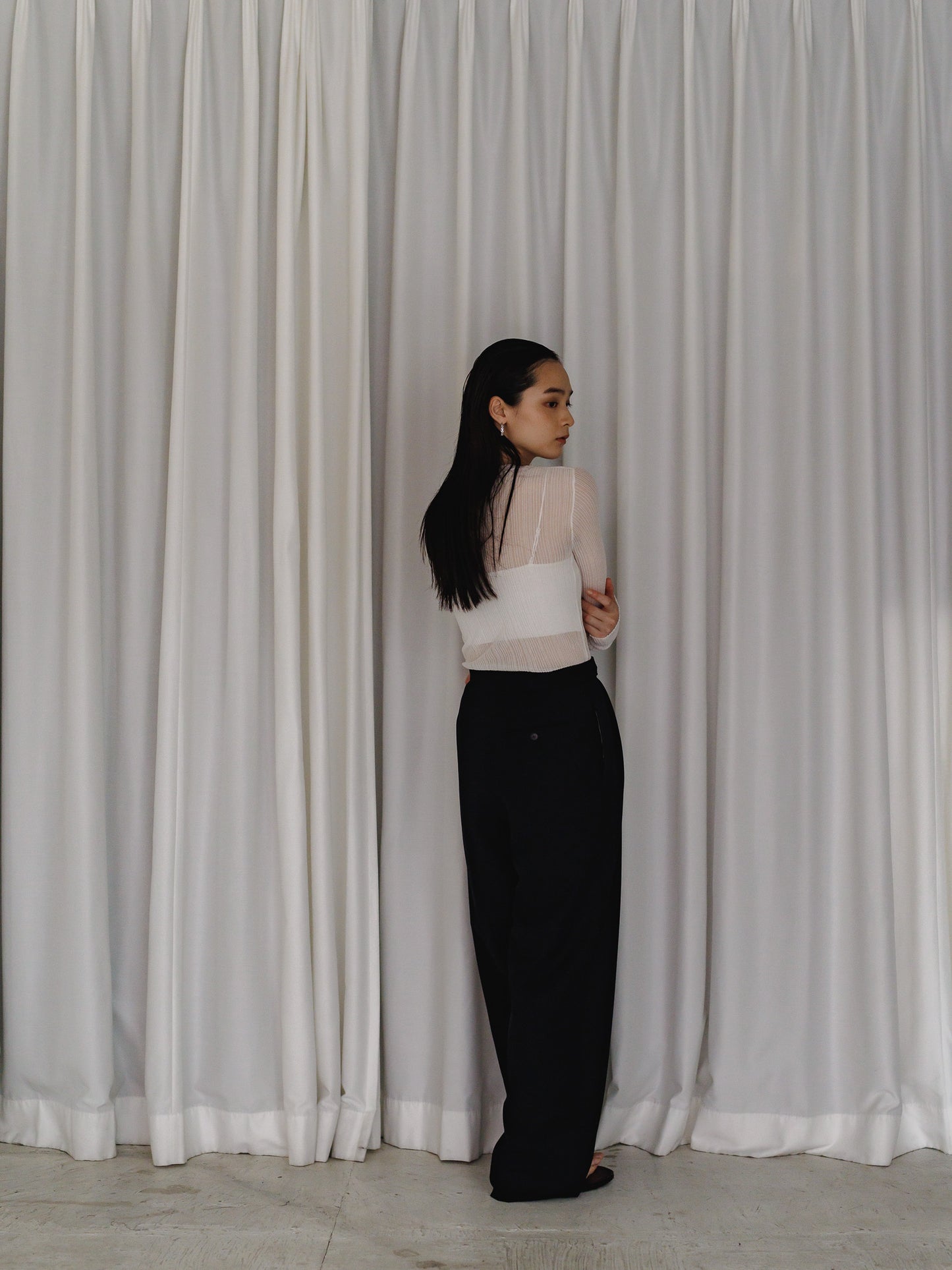 sheer long sleeve knit (3color)