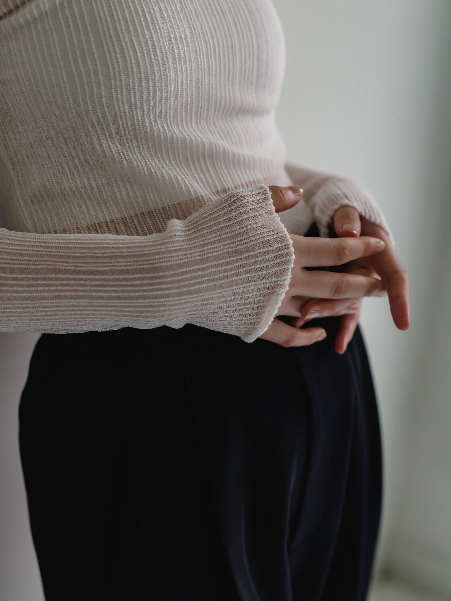 sheer long sleeve knit (3color)