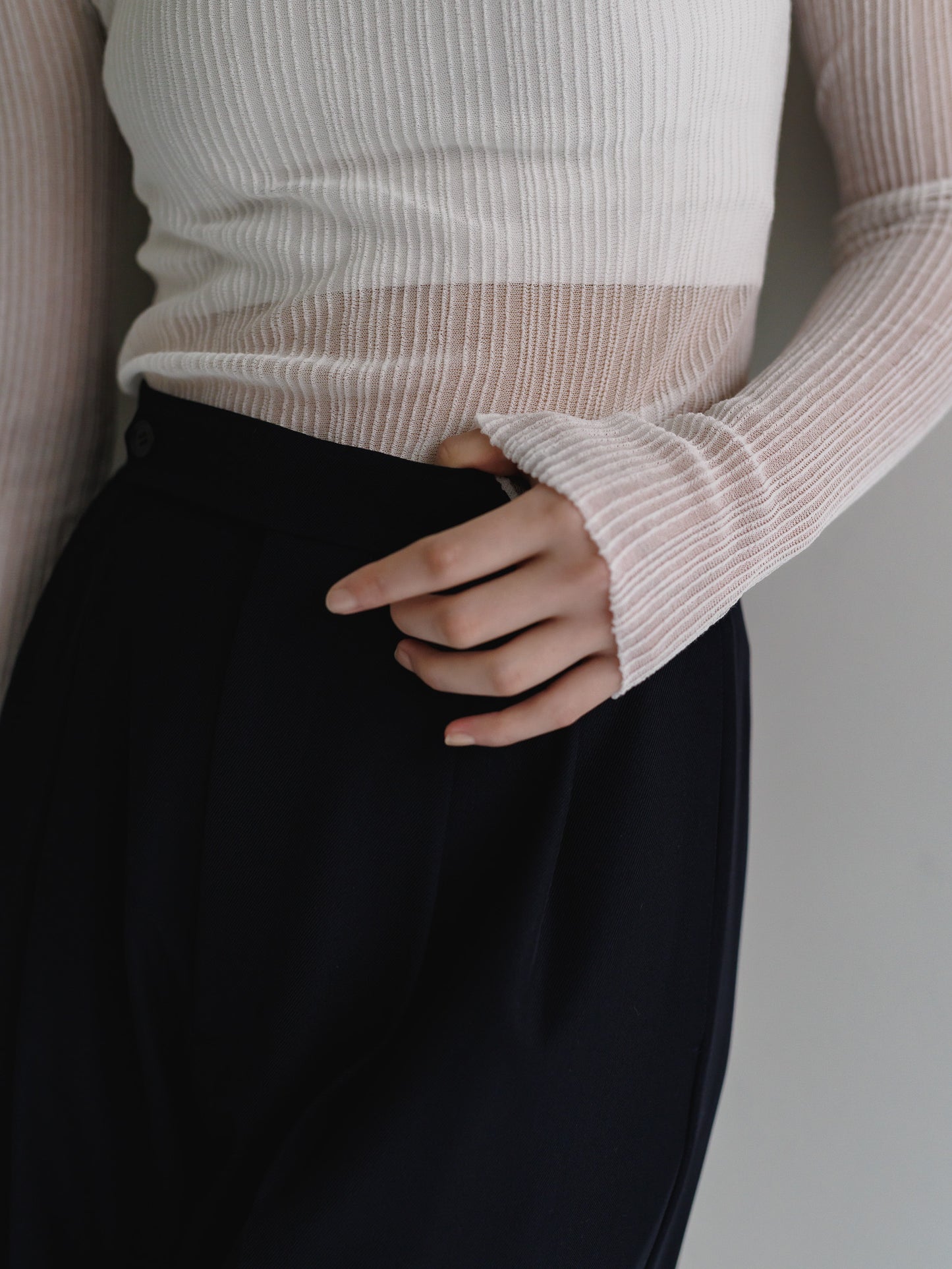 sheer long sleeve knit (3color)
