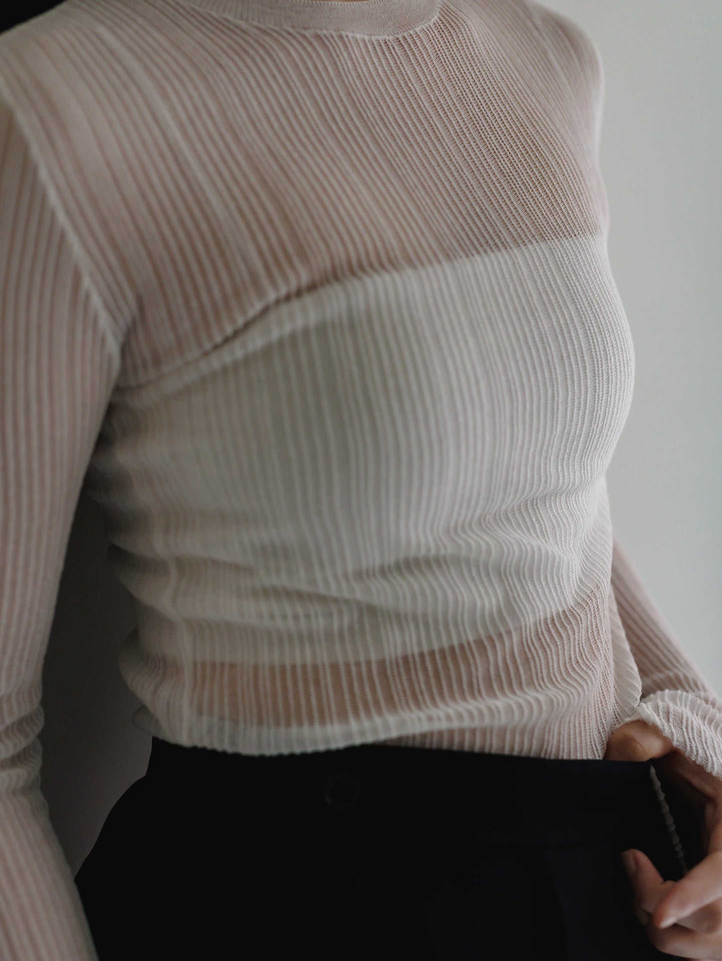 sheer long sleeve knit (3color)