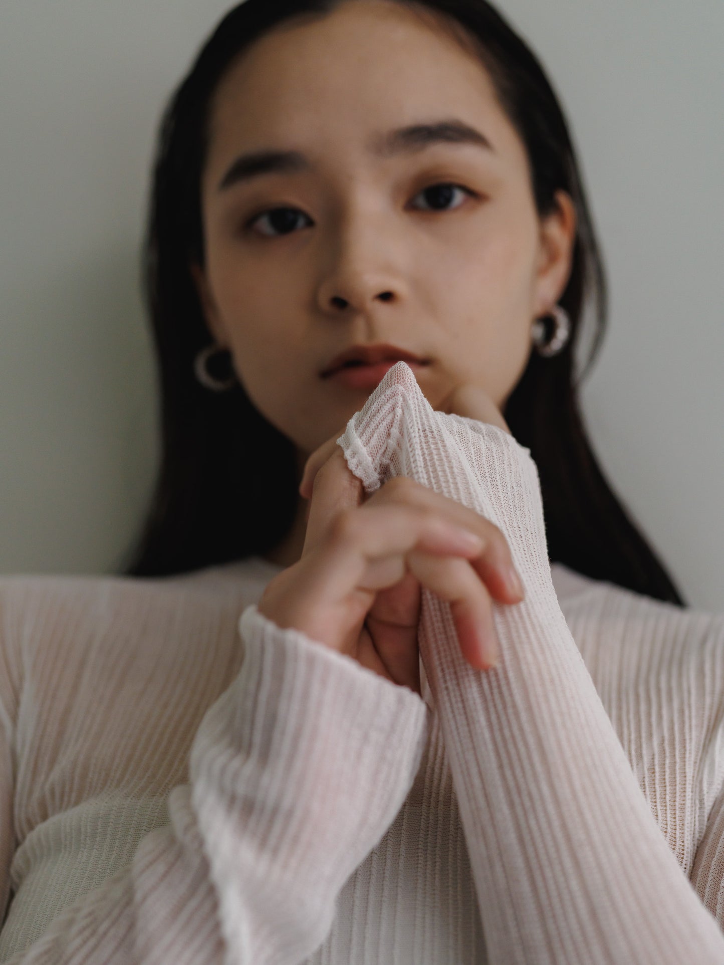 sheer long sleeve knit (3color)