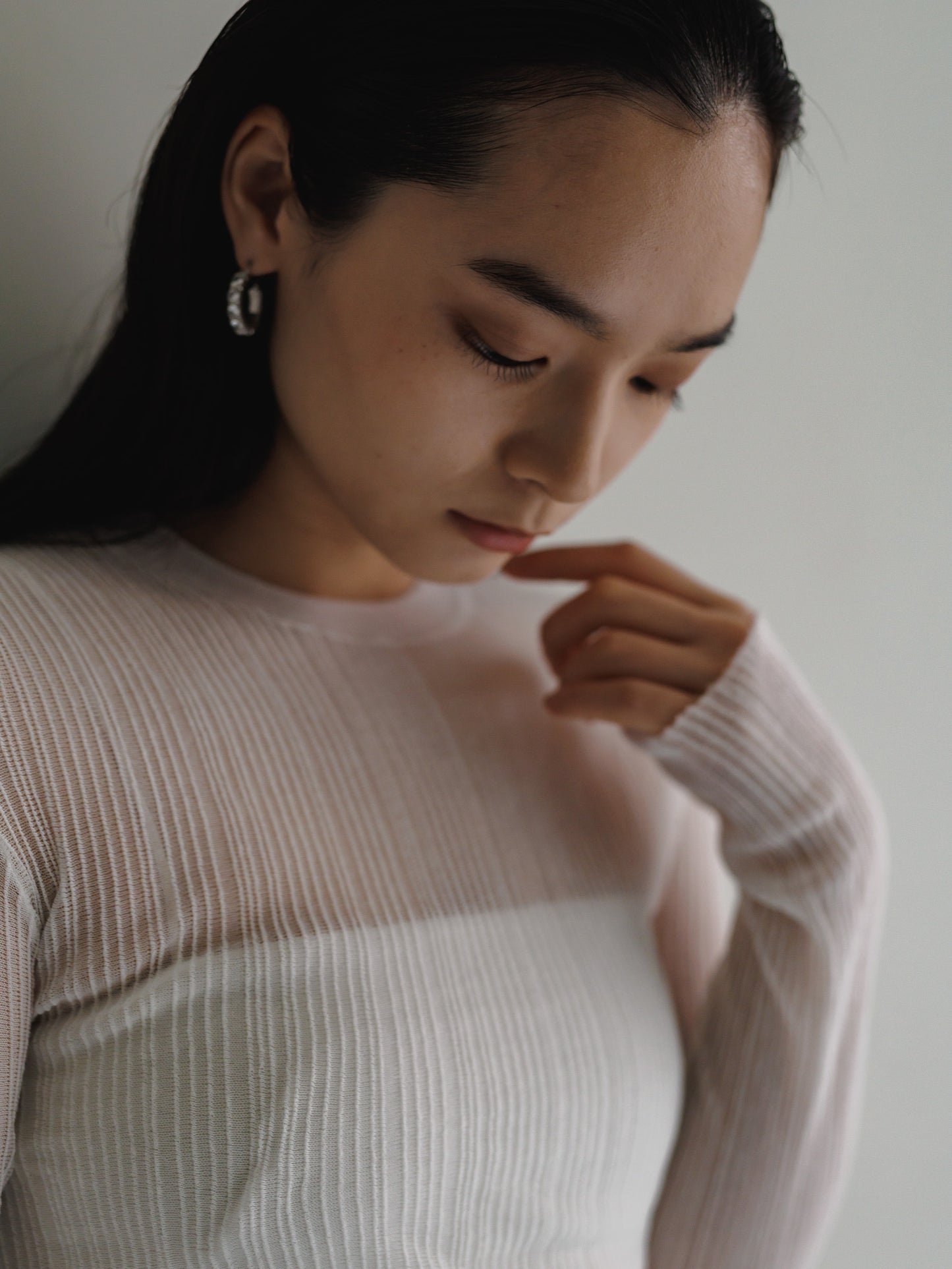 SHEER LONG SLEEVE KNIT (3color)