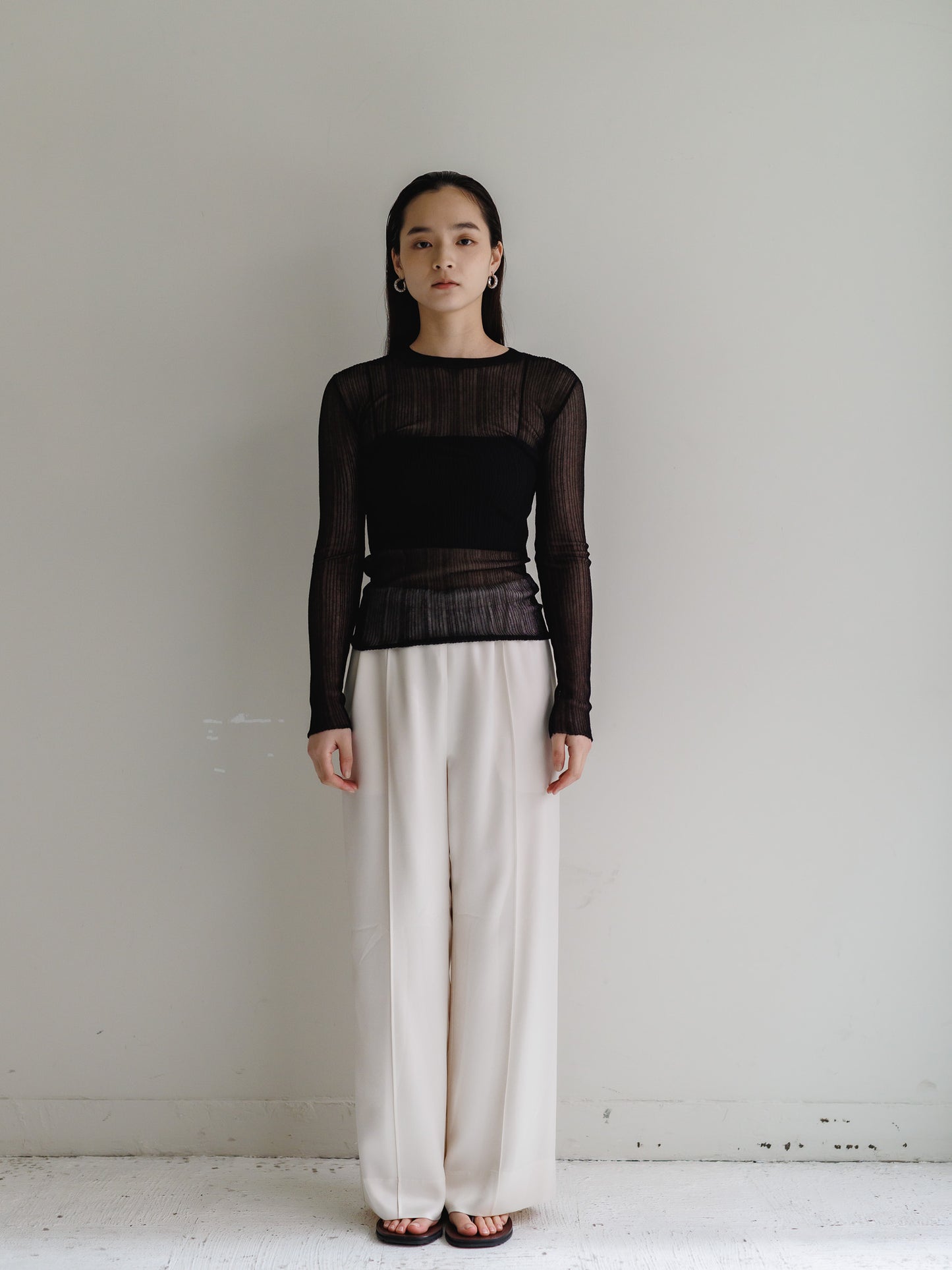 sheer long sleeve knit (3color)