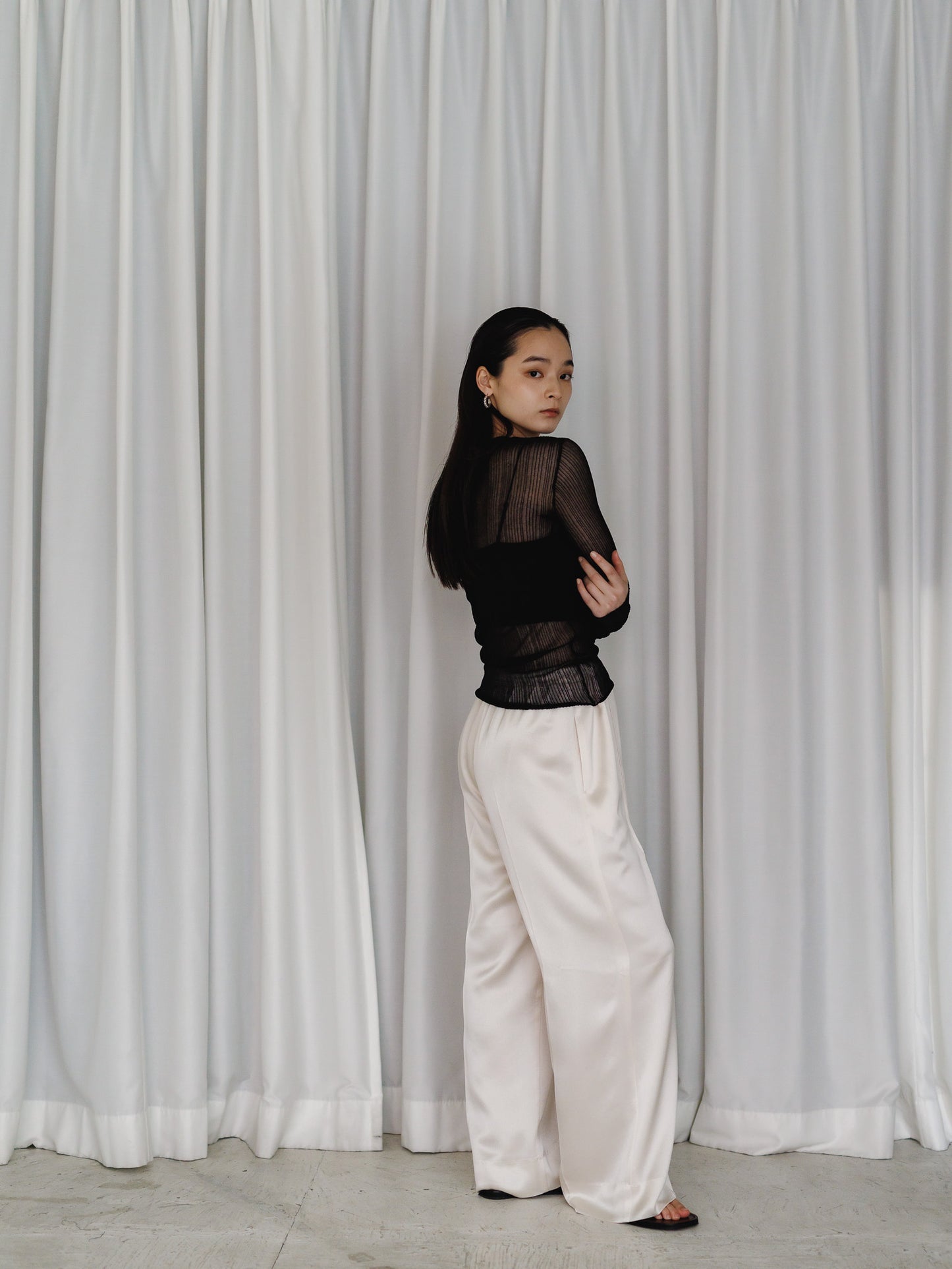 sheer long sleeve knit (3color)