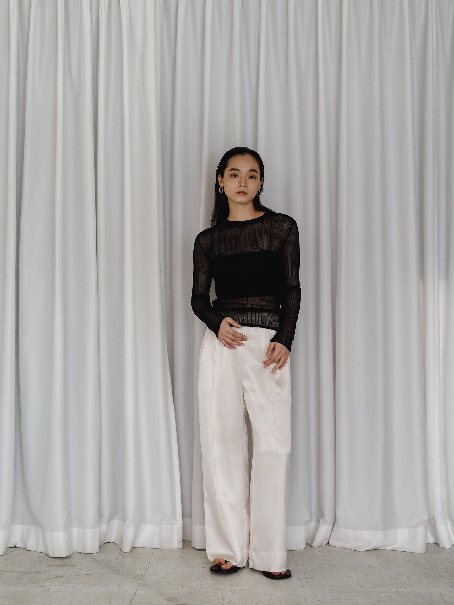 sheer long sleeve knit (3color)