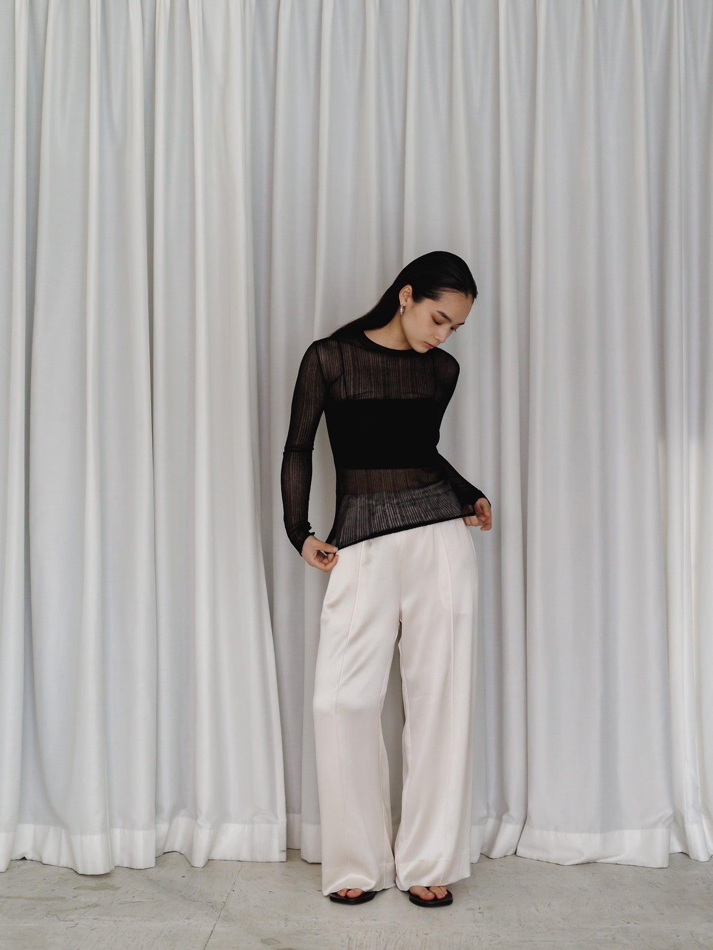 sheer long sleeve knit (3color)