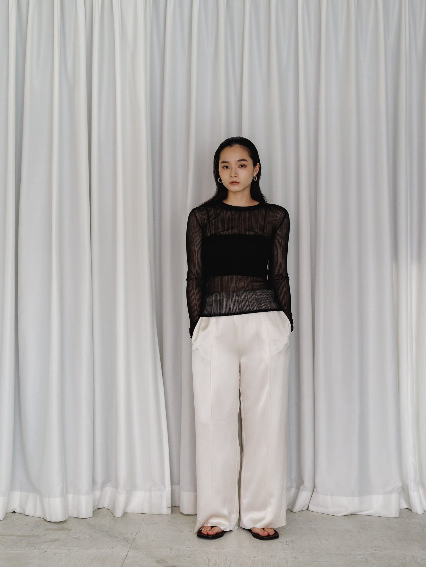 sheer long sleeve knit (3color)