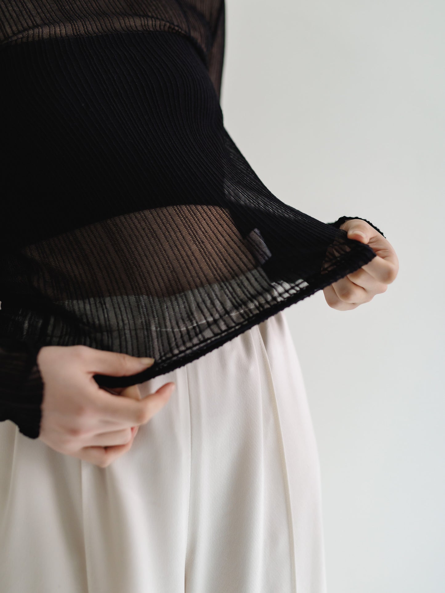 sheer long sleeve knit (3color)