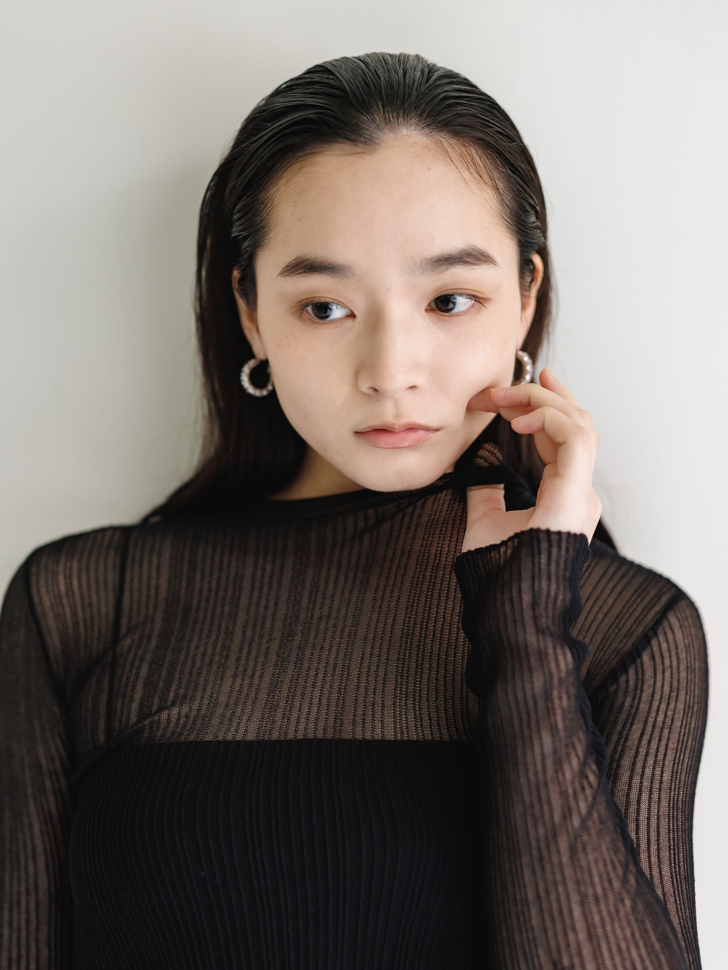 sheer long sleeve knit (3color)