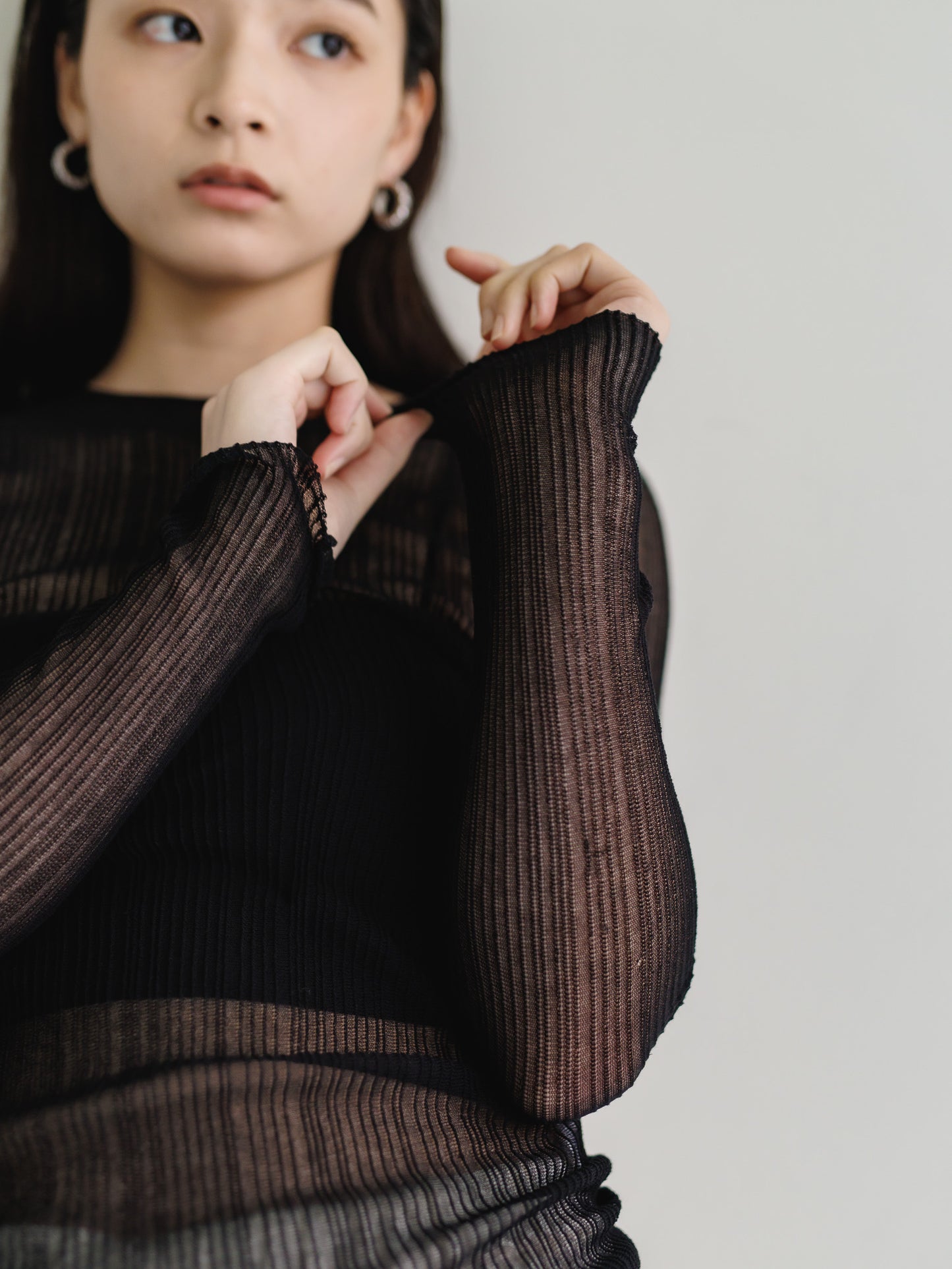 sheer long sleeve knit (3color)