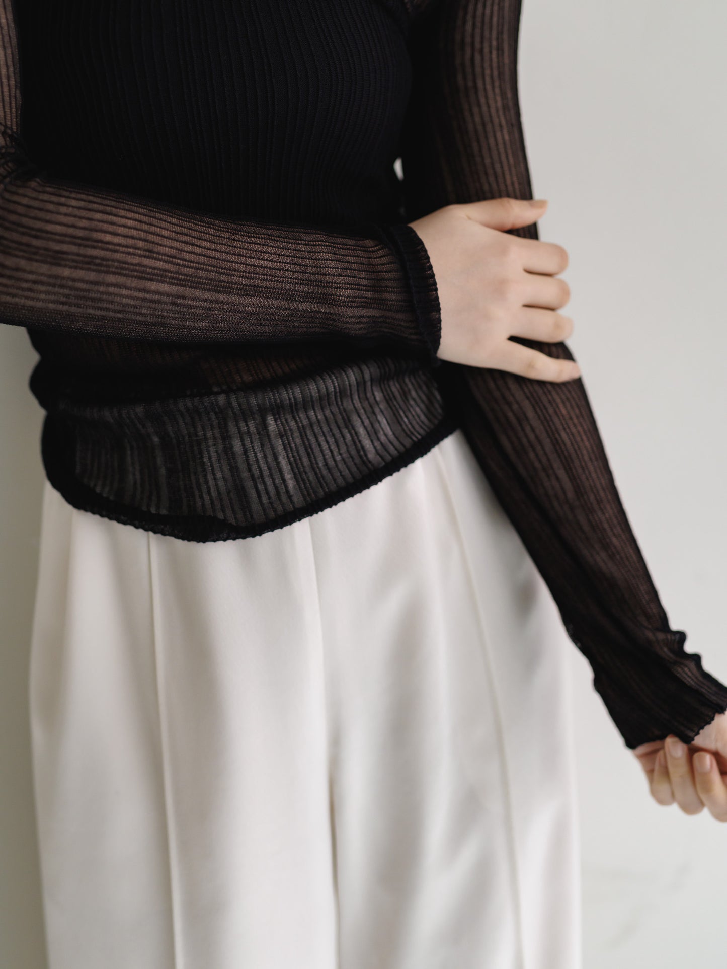 sheer long sleeve knit (3color)