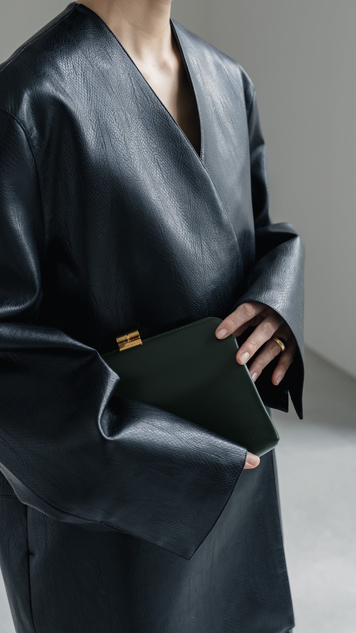 【PRE ORDER】Collarless Leather Jacket(black)