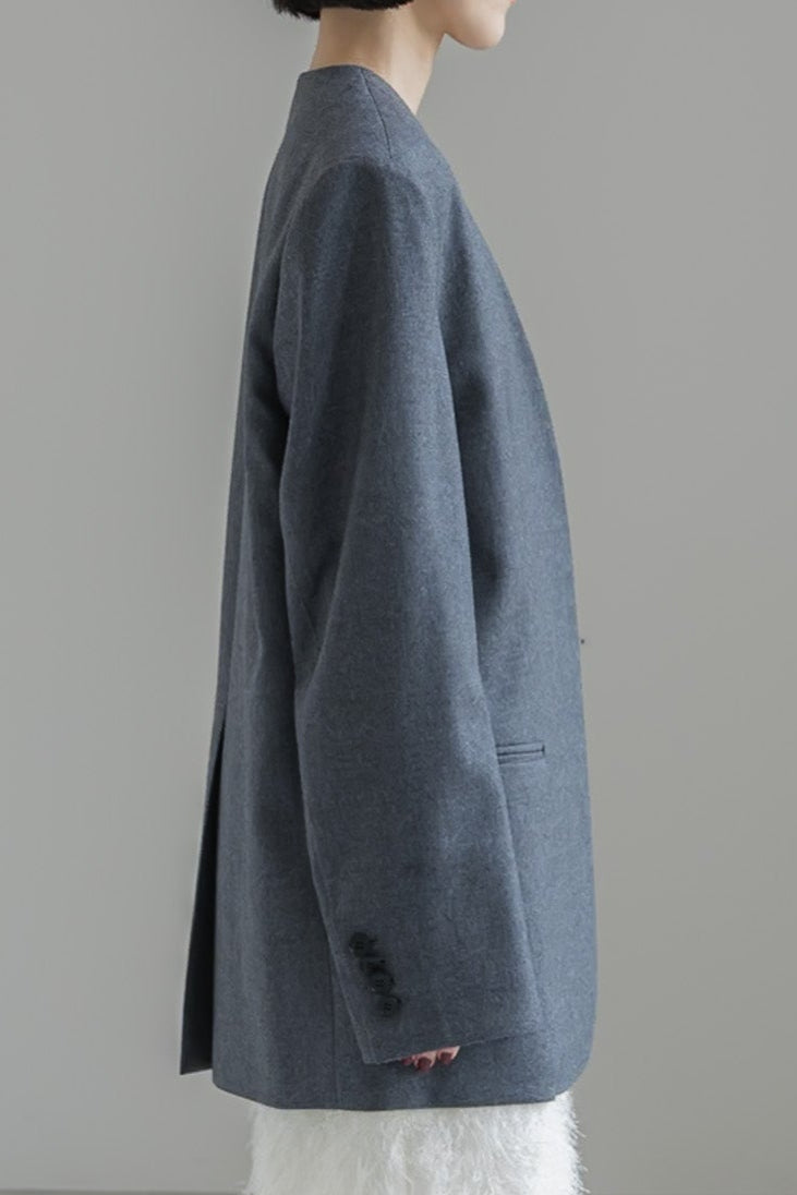 COLLARLESS JACKET (3color)