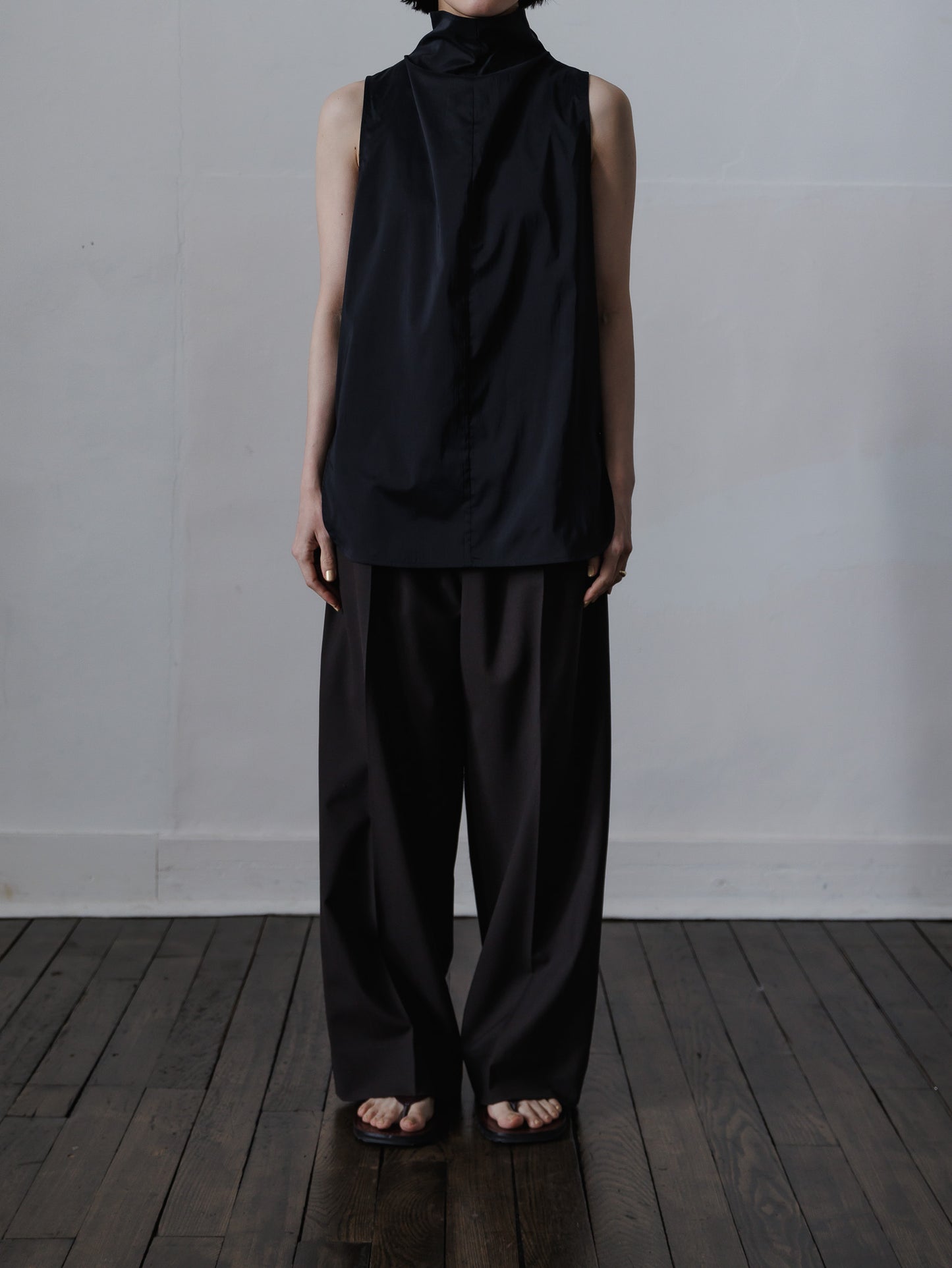 tuck wide trouser (3color)