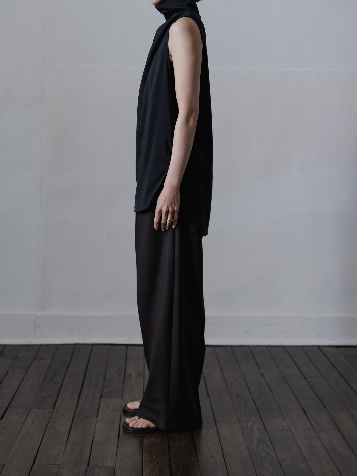 tuck wide trouser (3color)