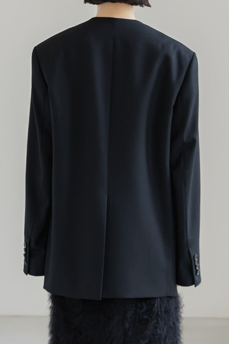 COLLARLESS JACKET (3color)