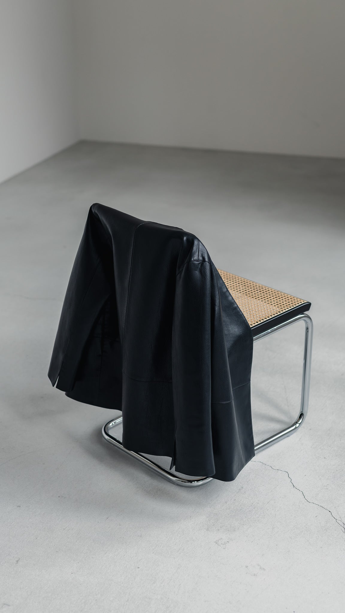 【PRE ORDER】Collarless Leather Jacket(black)