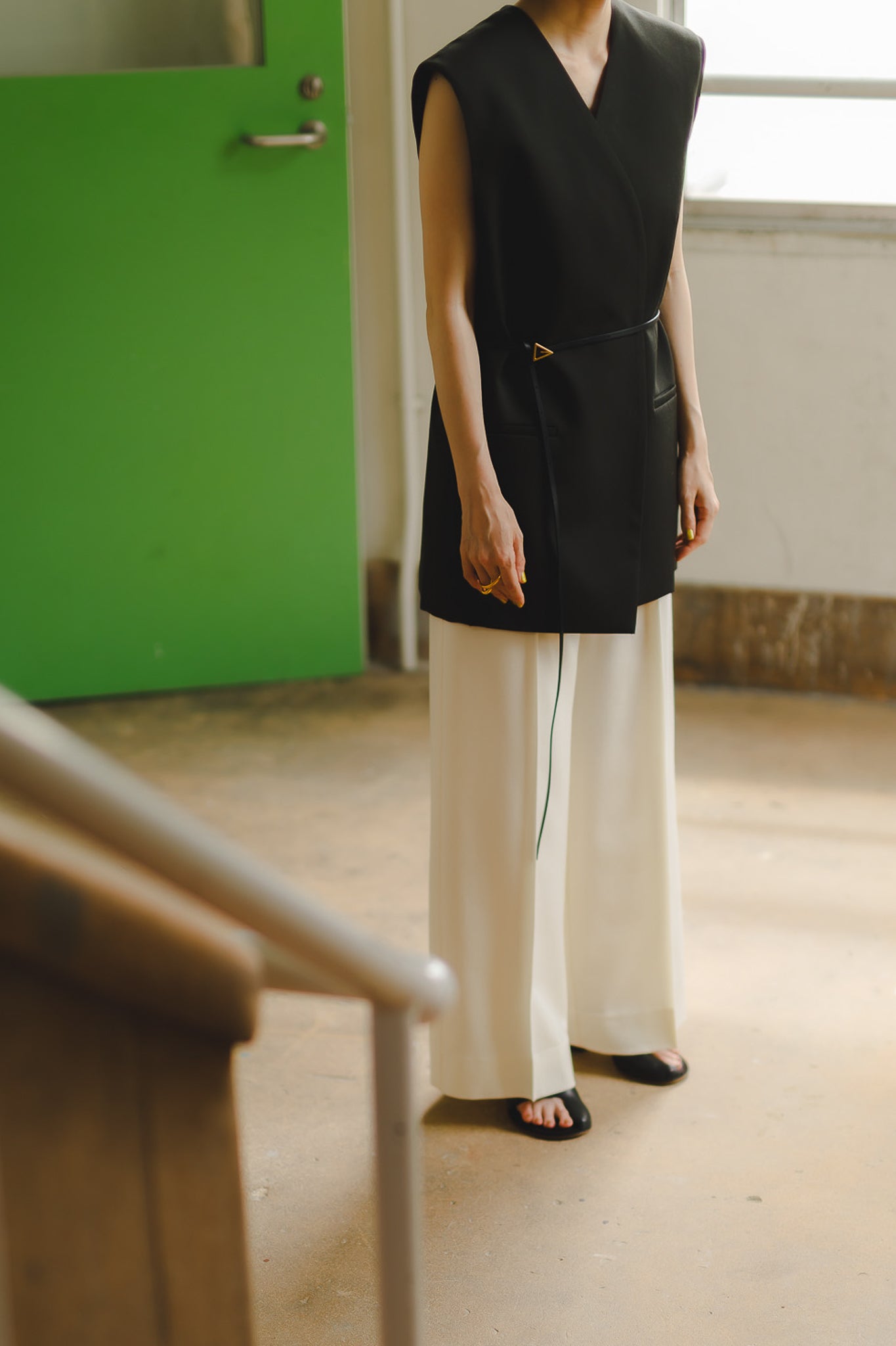 PREORDER】pintuck gabardine trousers (-ivory-) – NEAU.ONLINE