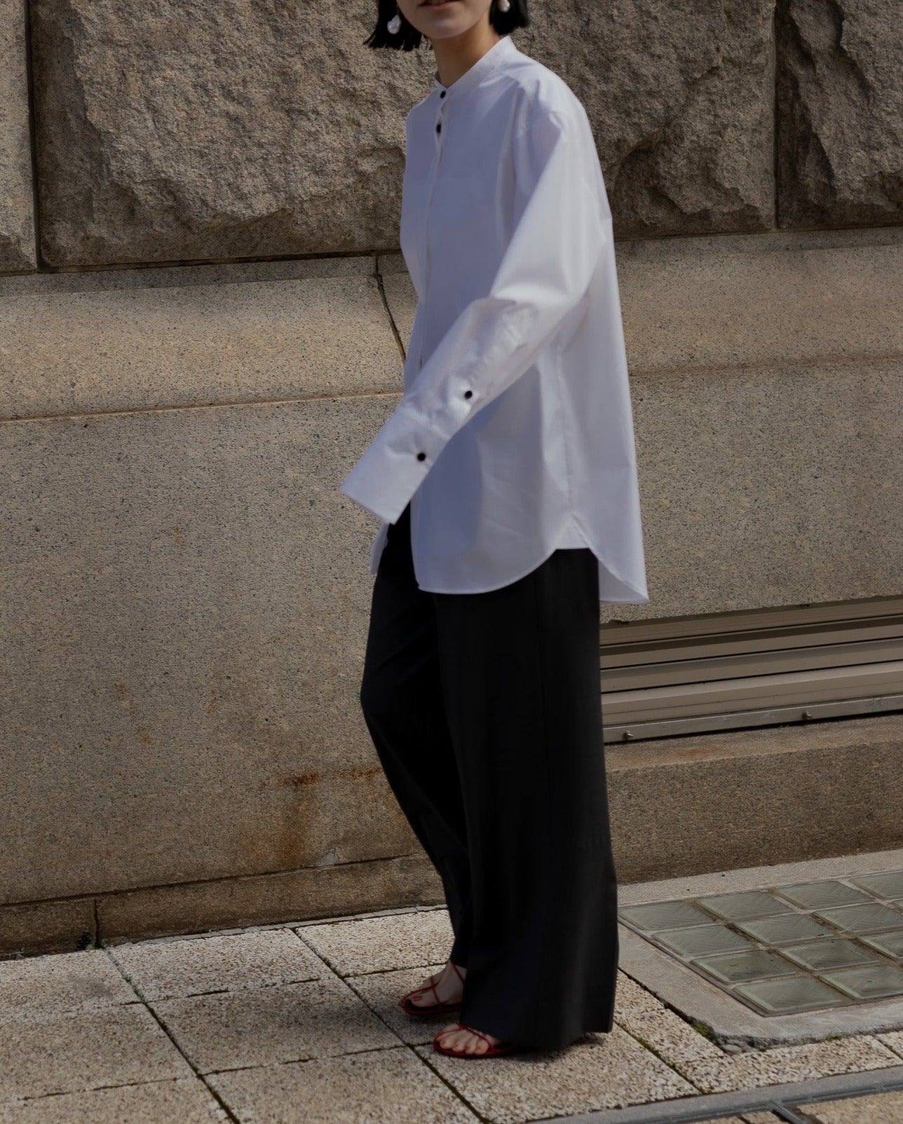 Tuck wide trousers - grey-