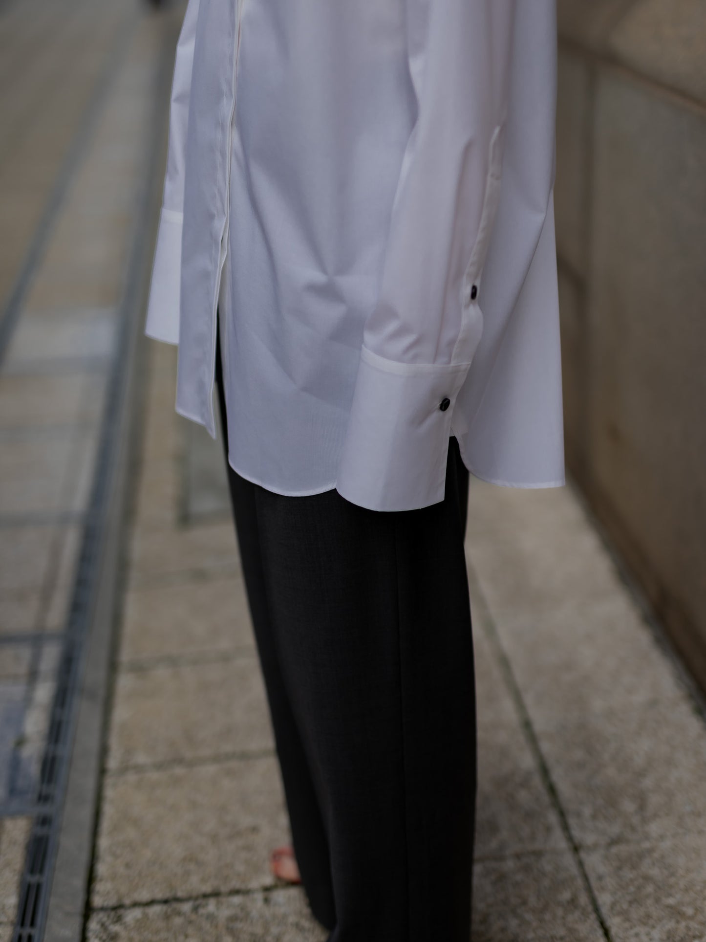 Tuck wide trousers - grey-