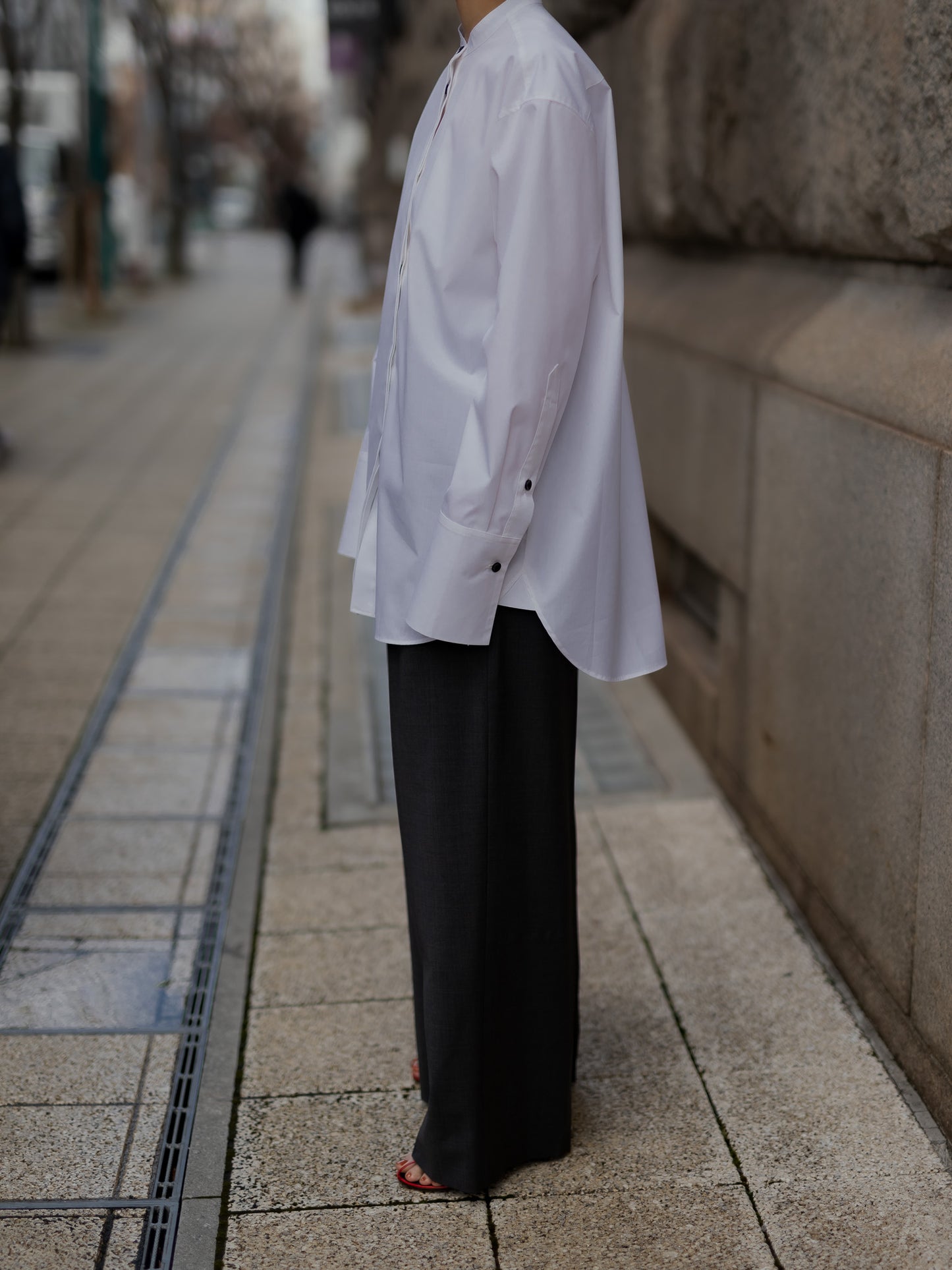 Tuck wide trousers - grey-