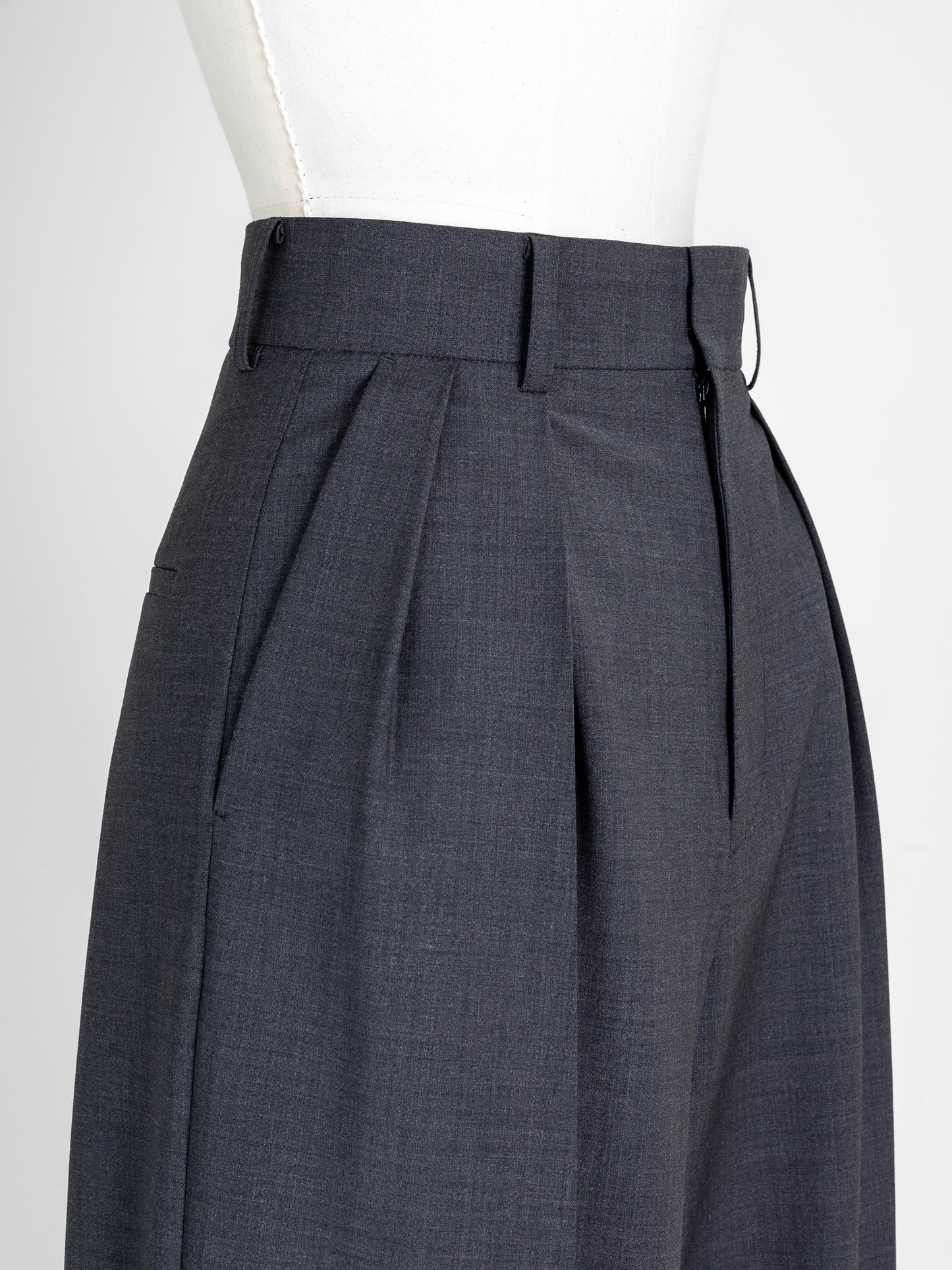 Tuck wide trousers - grey-