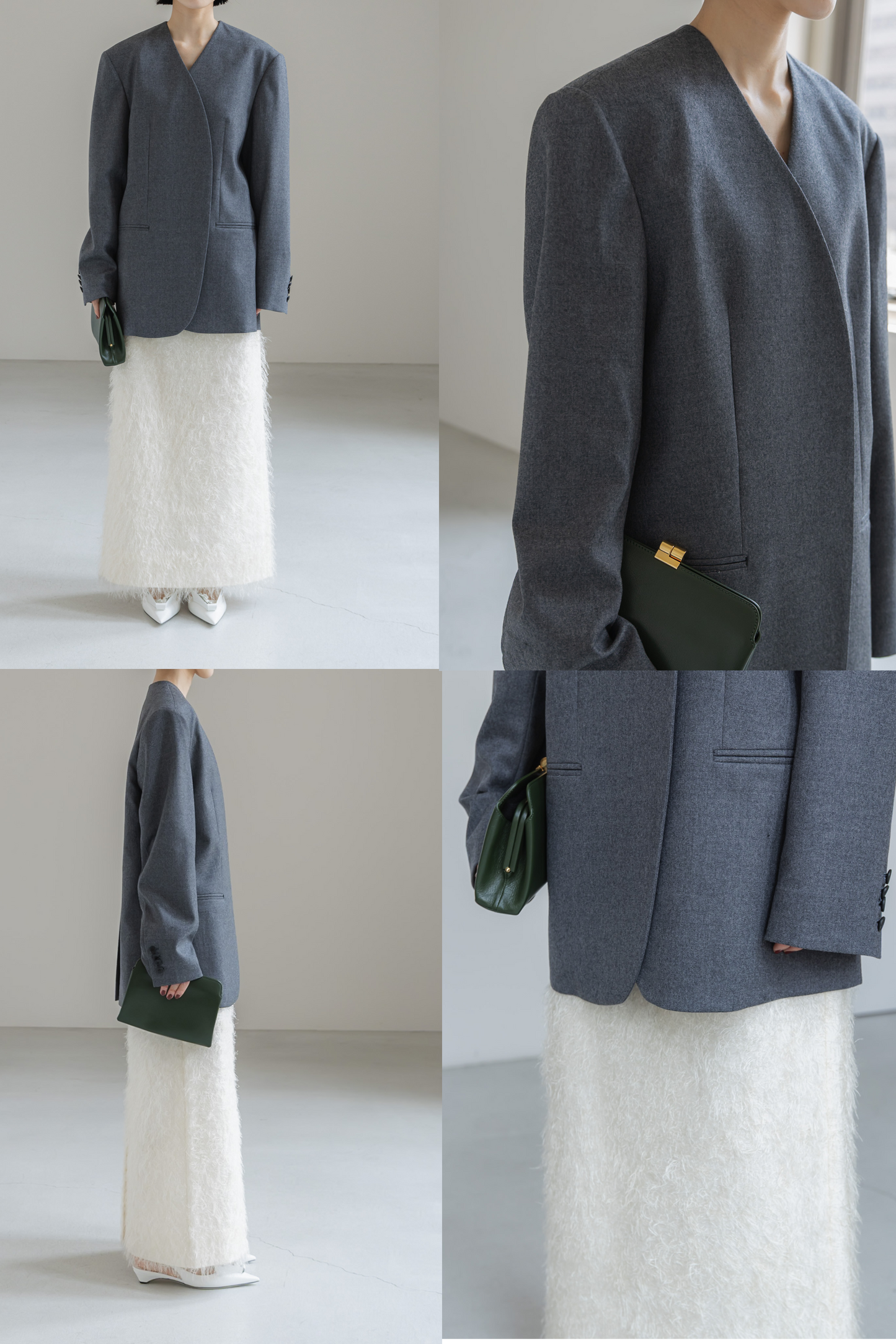 【PRE ORDER】COLLARLESS JACKET (3color)