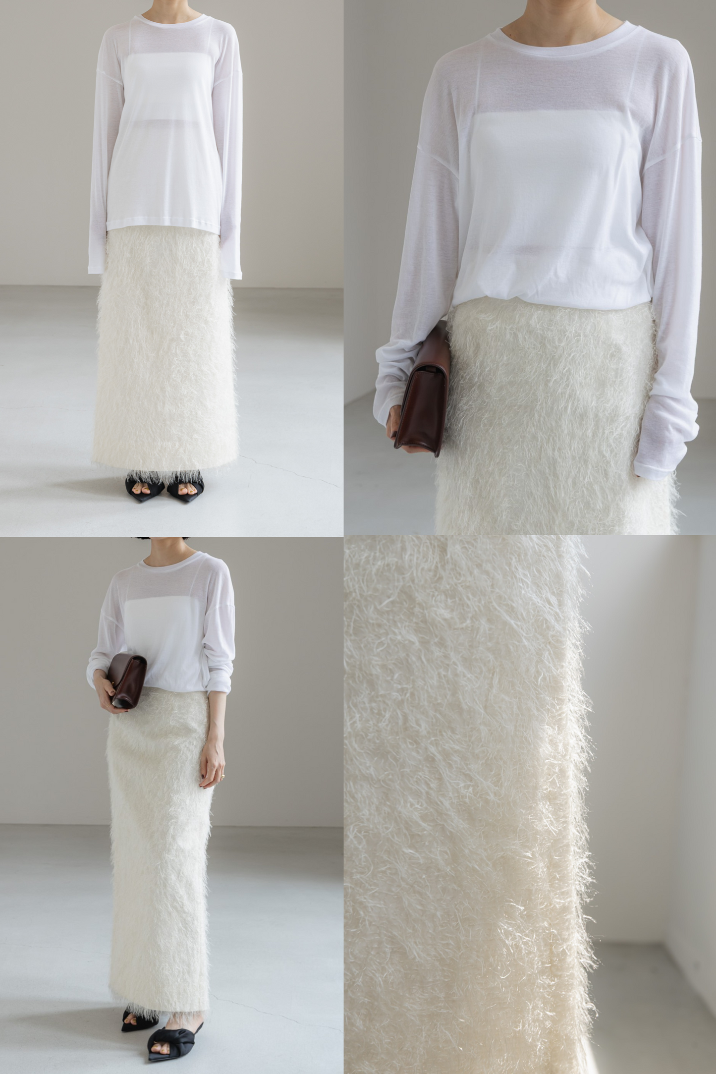 【PRE ORDER】FEATHERED LONG SKIRT (2color)