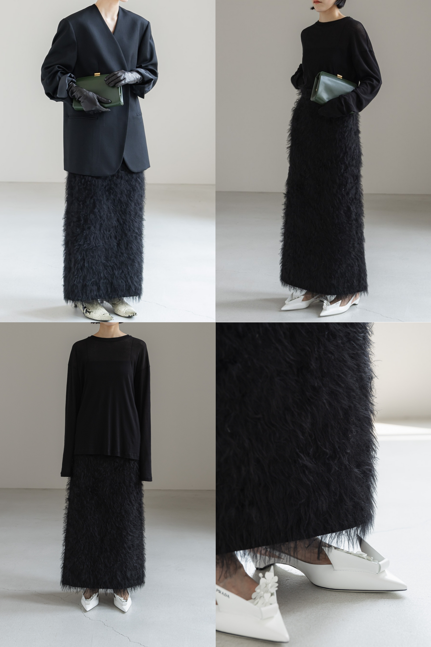 【PRE ORDER】FEATHERED LONG SKIRT (2color)