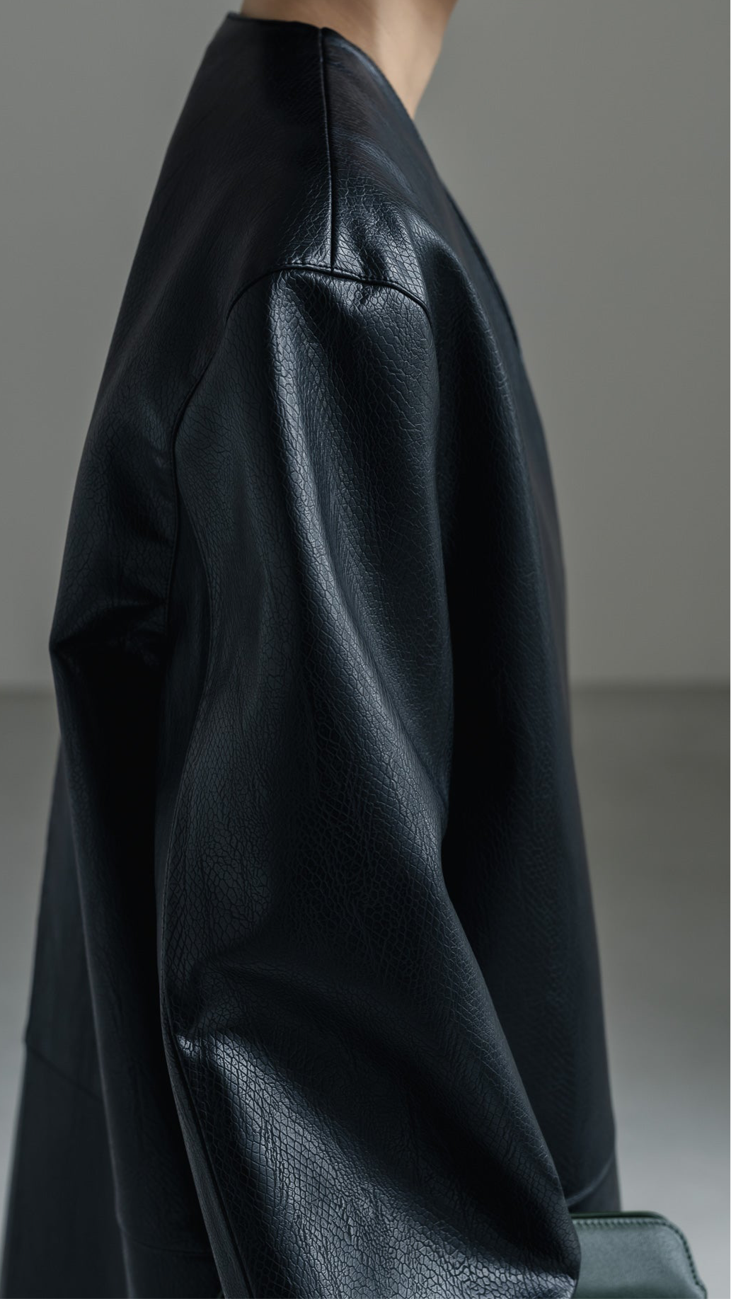 【PRE ORDER】Collarless Leather Jacket(black)
