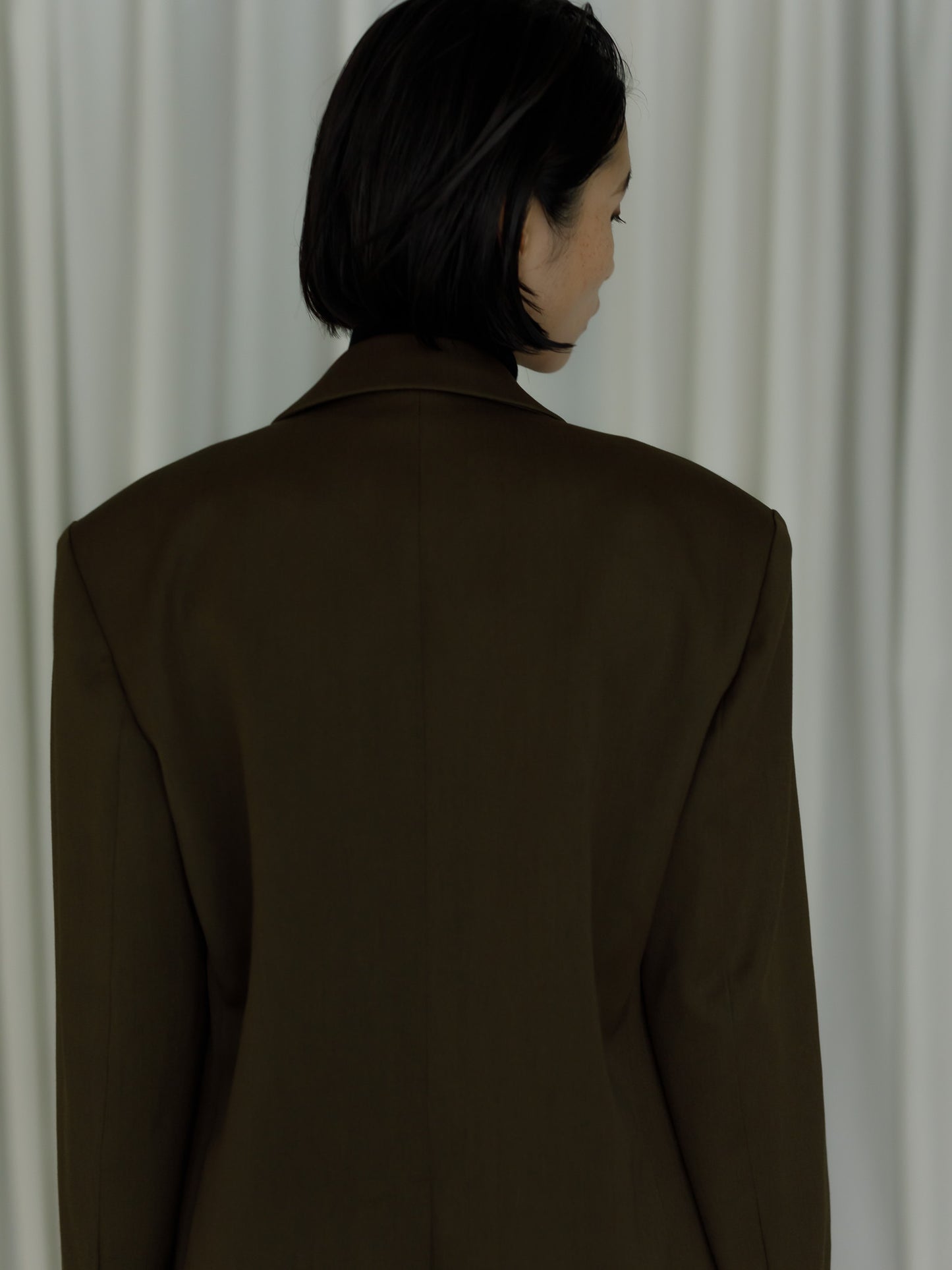 Double breasted blazer (-olive brown-)