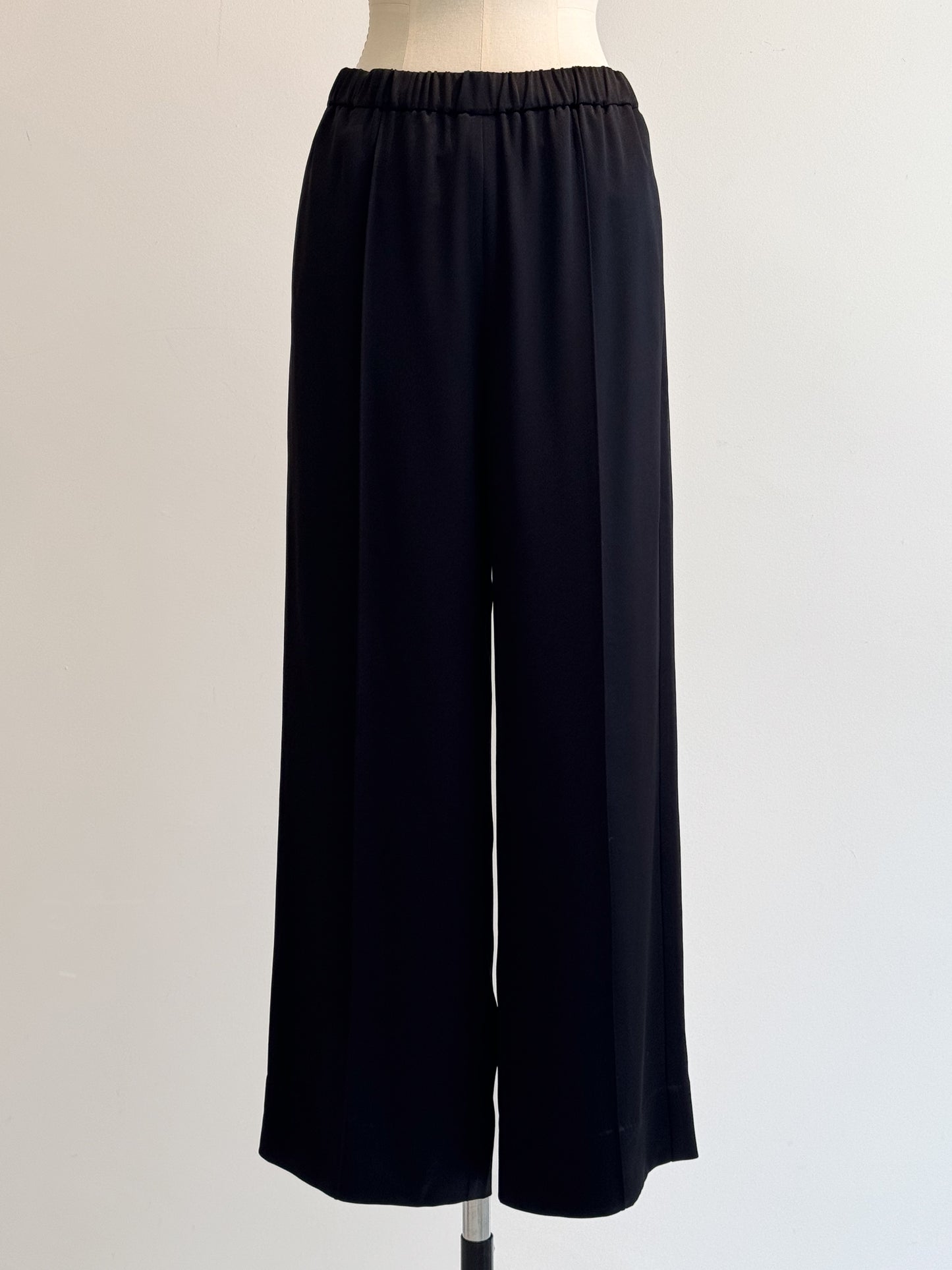 satin easy pants (-black-)