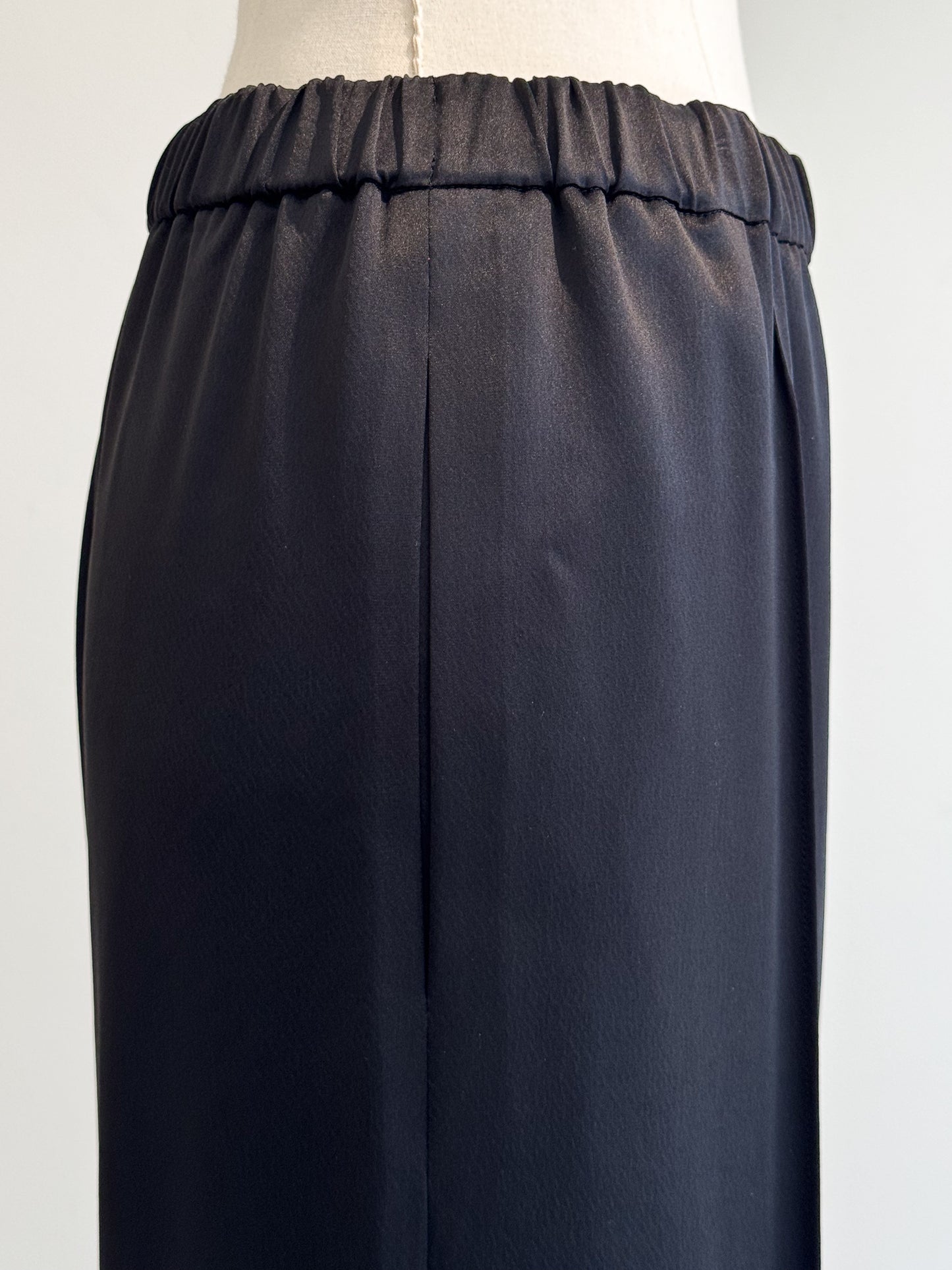 satin easy pants (-black-)
