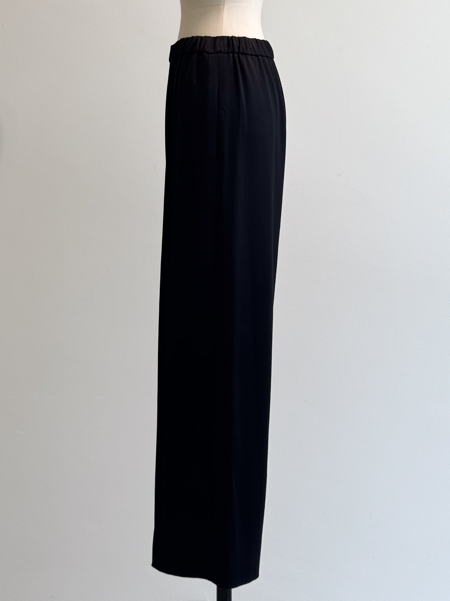 satin easy pants (-black-)