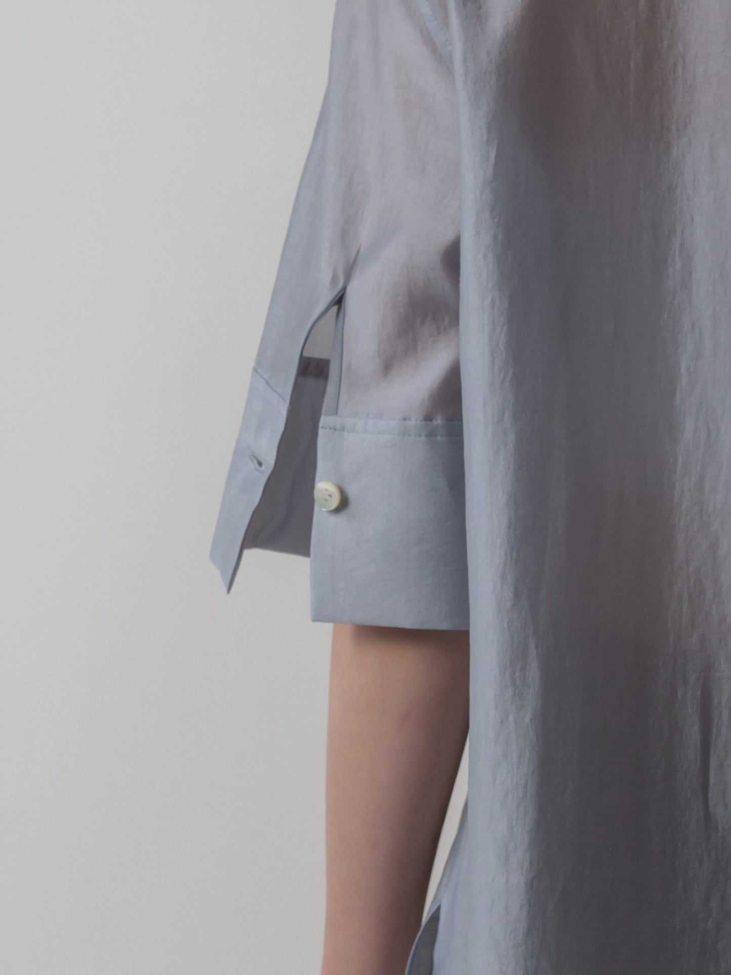sheer half sleeve shirt (-cloud-)