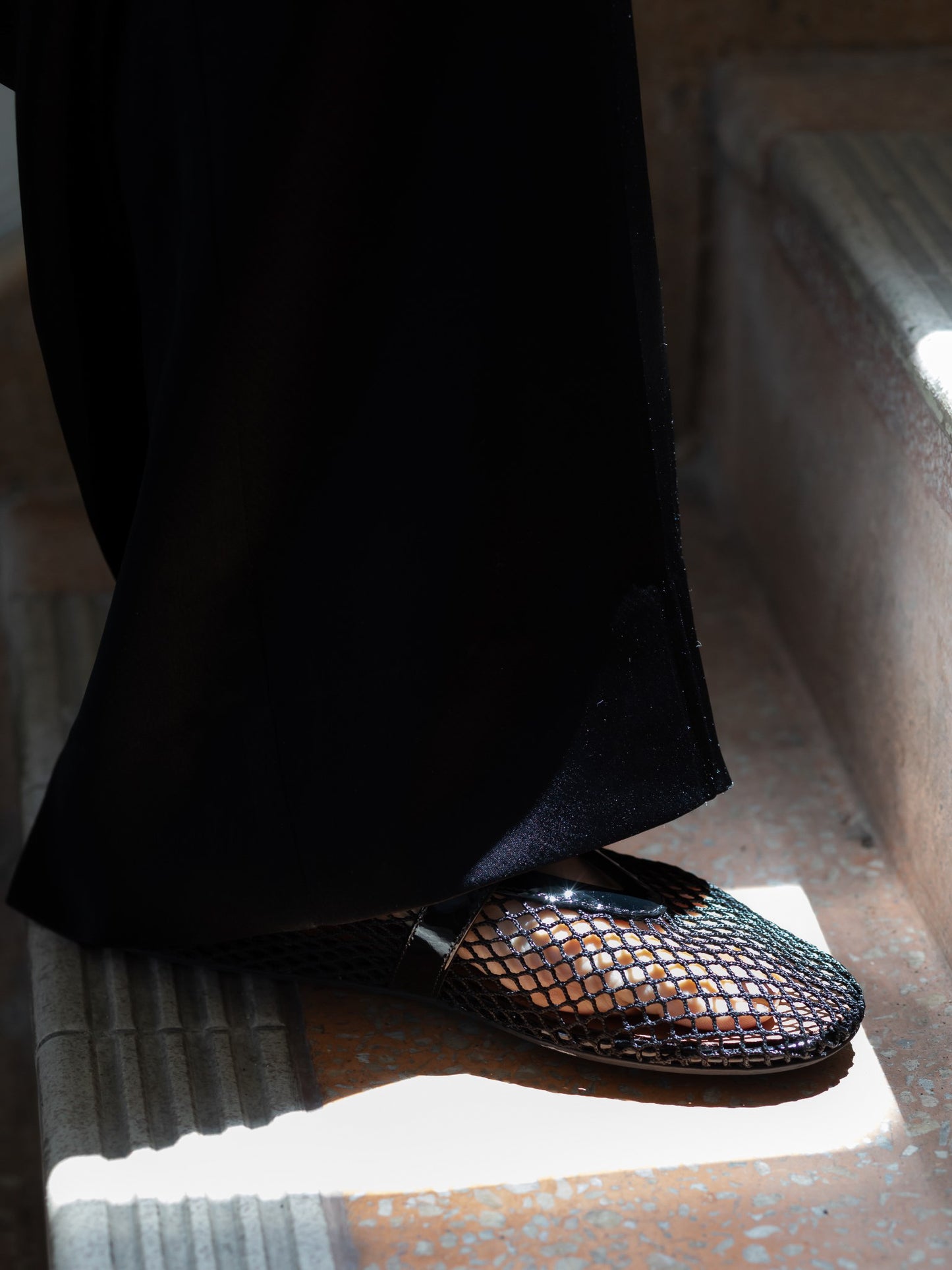 satin easy pants (-black-)