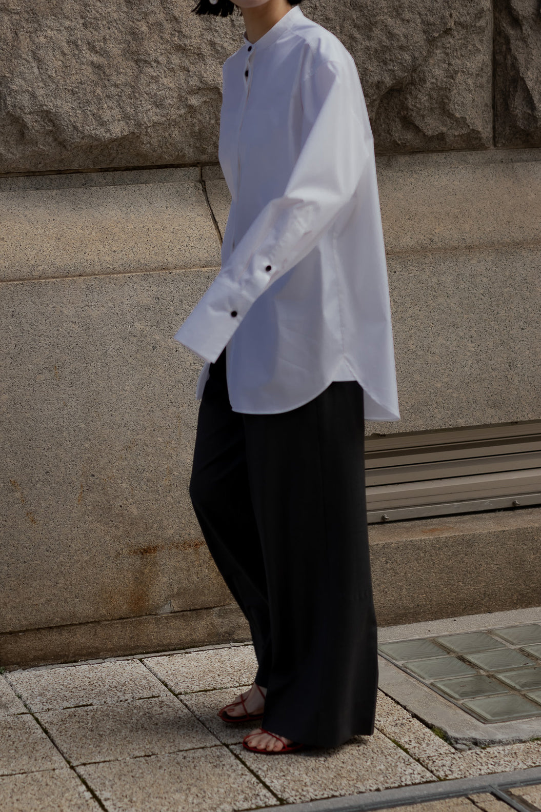 Tuck wide trousers - grey-