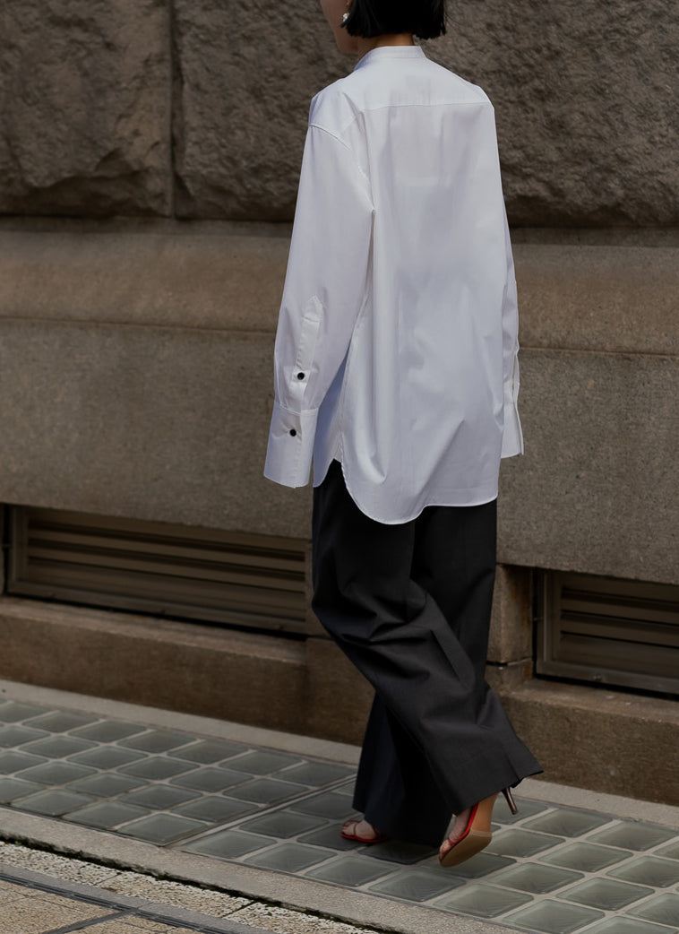 Tuck wide trousers - grey-