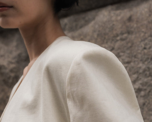 Linen Collarless Jacket