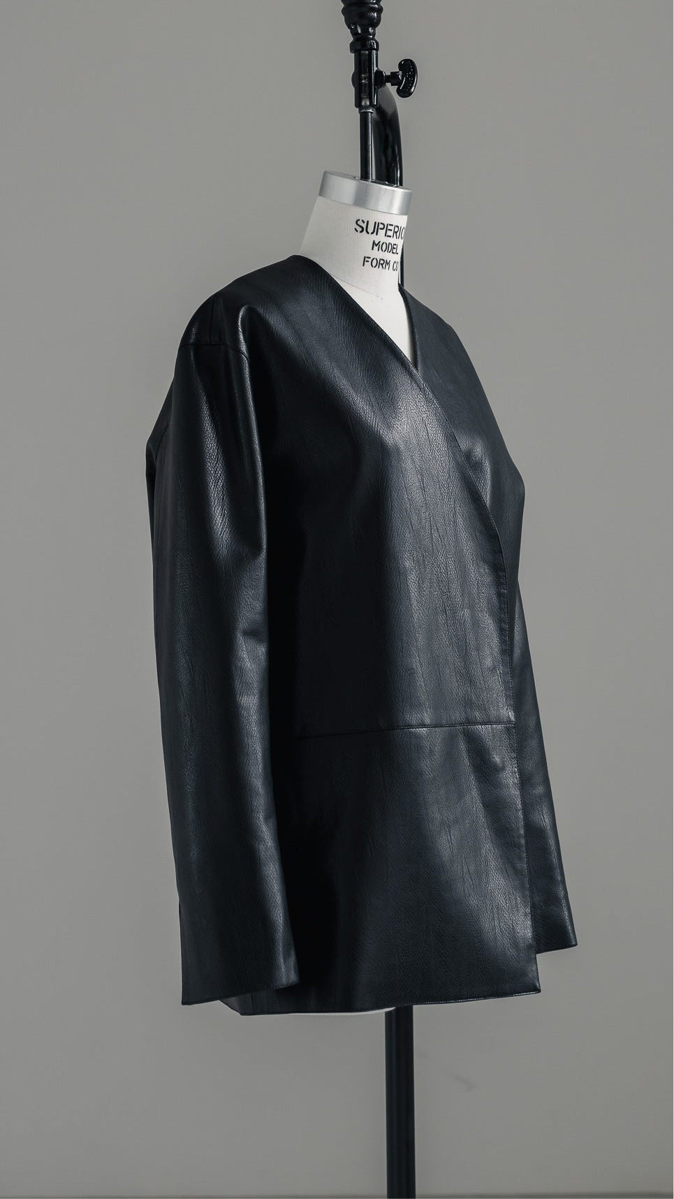 【PRE ORDER】Collarless Leather Jacket(black)