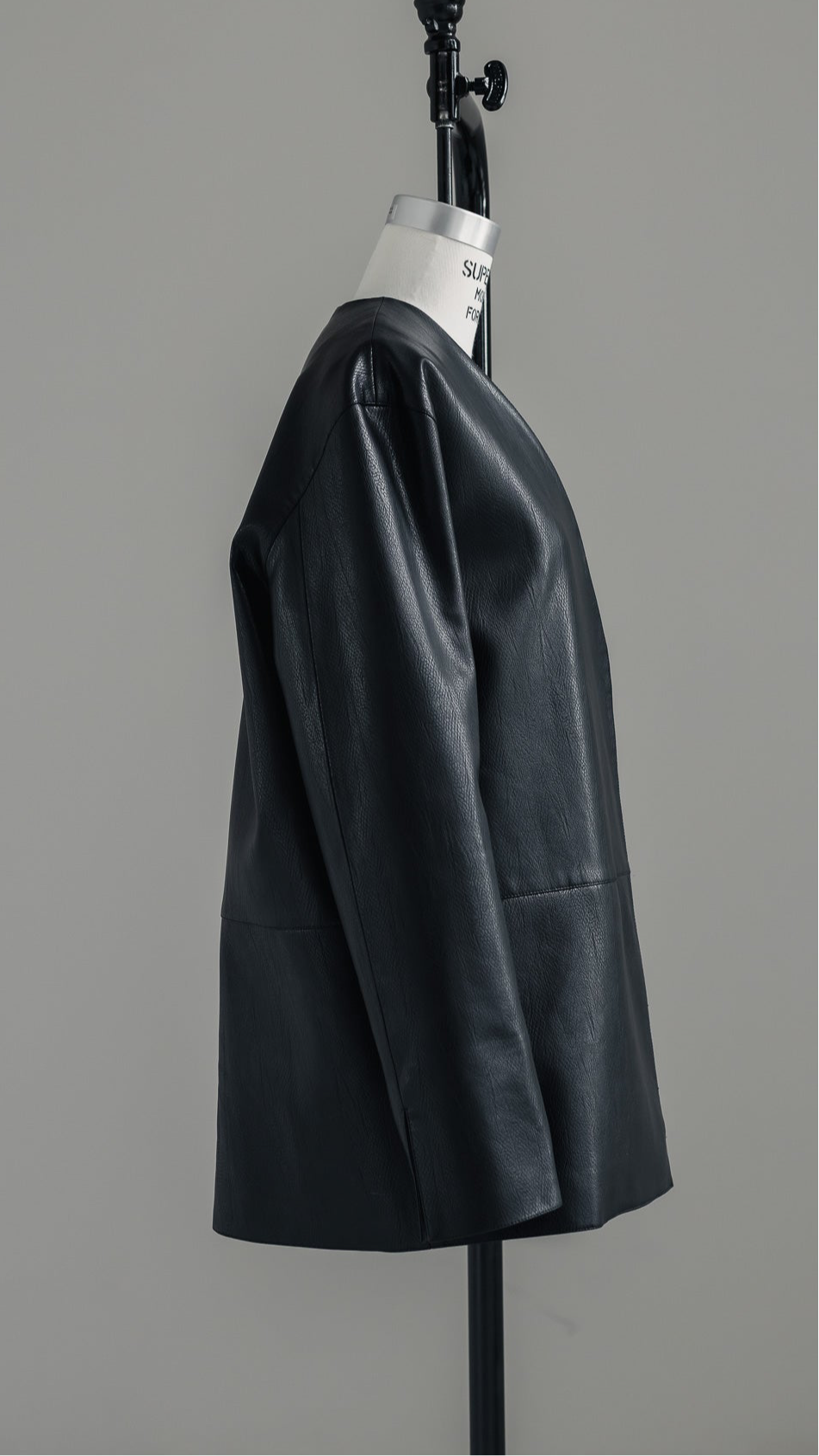 Collarless Leather Jacket(black) – NEAU__online Collarless Leather Jacket(black) – NEAU__online