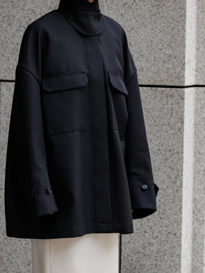 【PRE ORDER】Light doeskin 2way jacket (-black-)