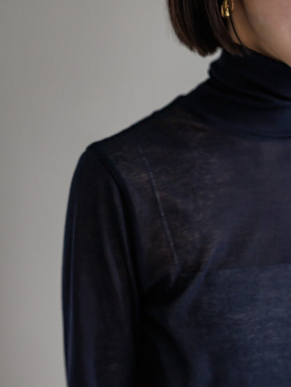 【PRE ORDER】sheer longsleeve turtle(-navy-)